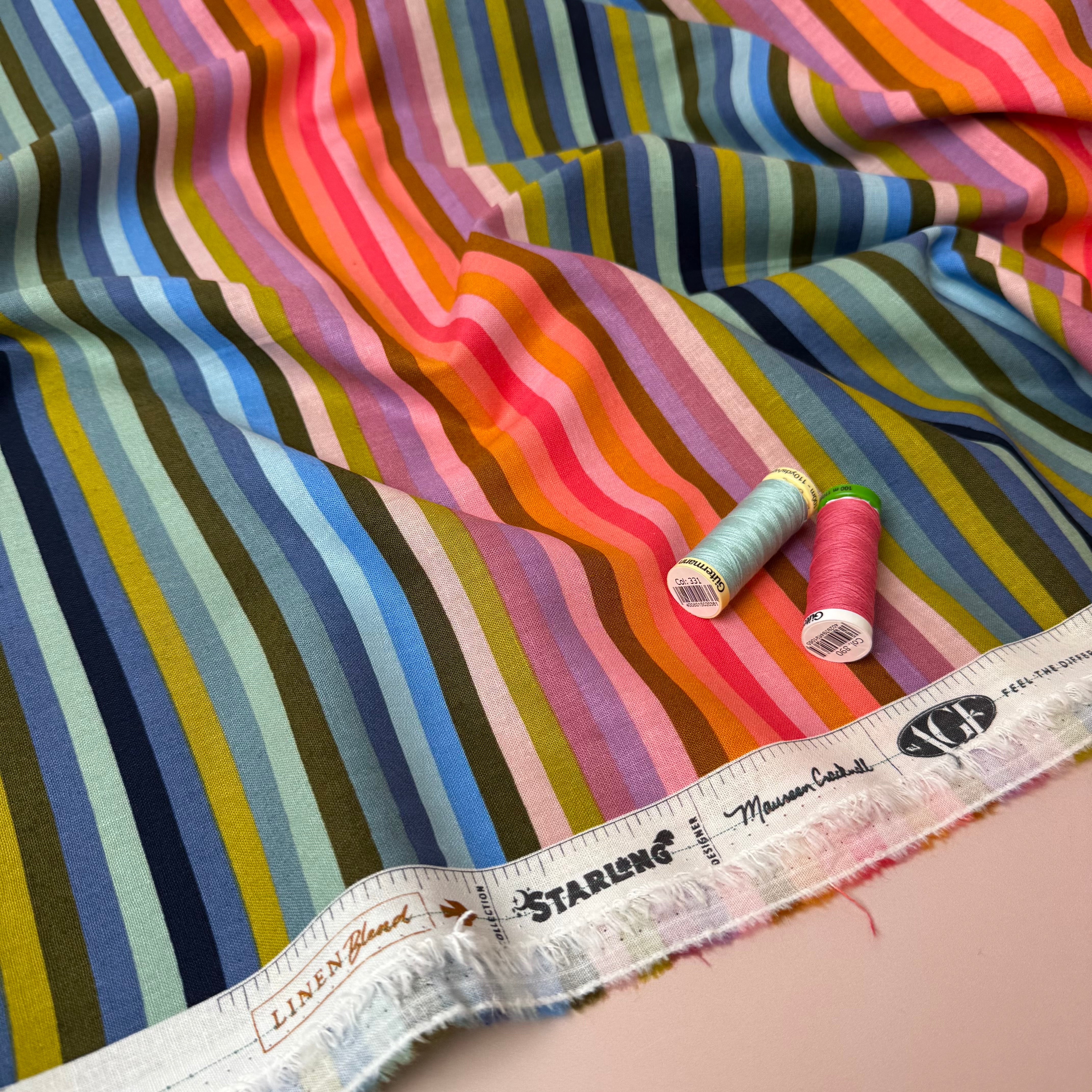 Art Gallery Fabrics - Linear Radiance Linen Cotton Blend from Starling