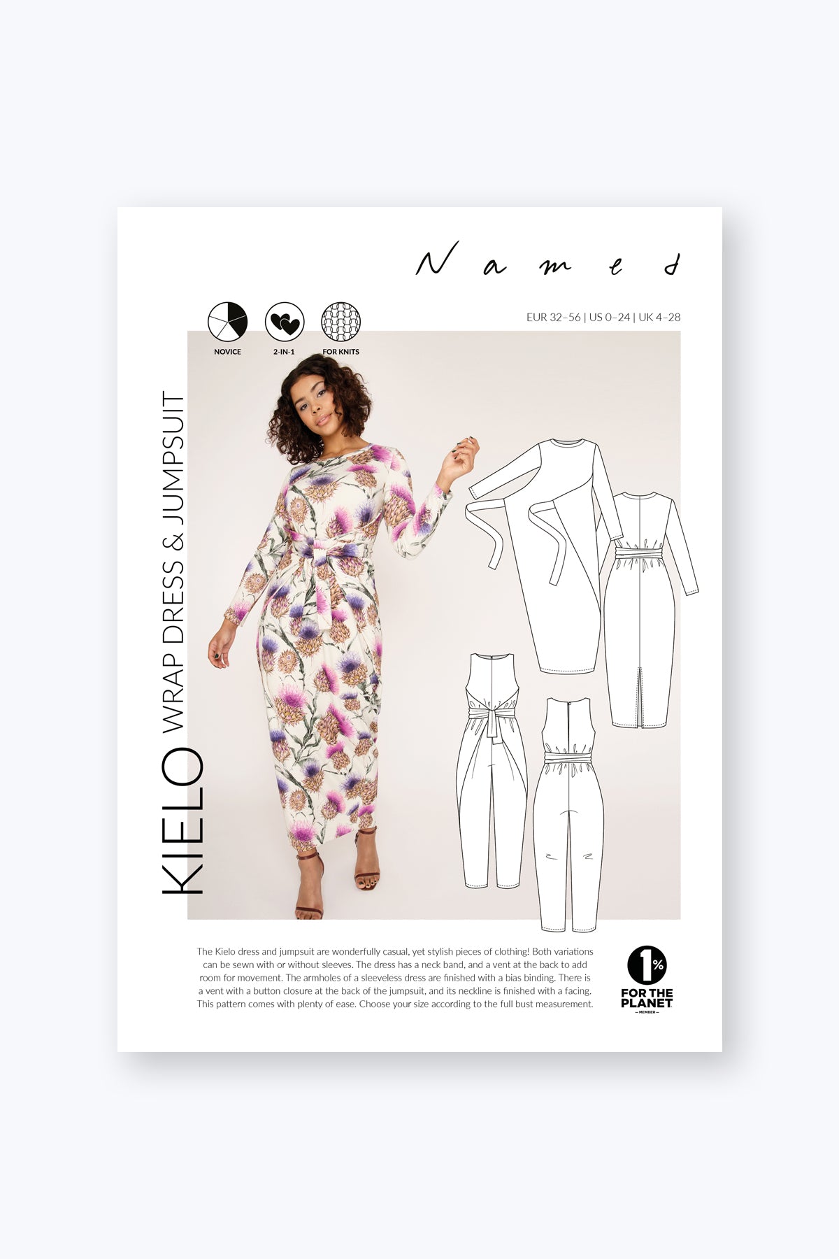 Sewing Kit - Kielo Wrap Dress in Lupine Petals Cotton Jersey