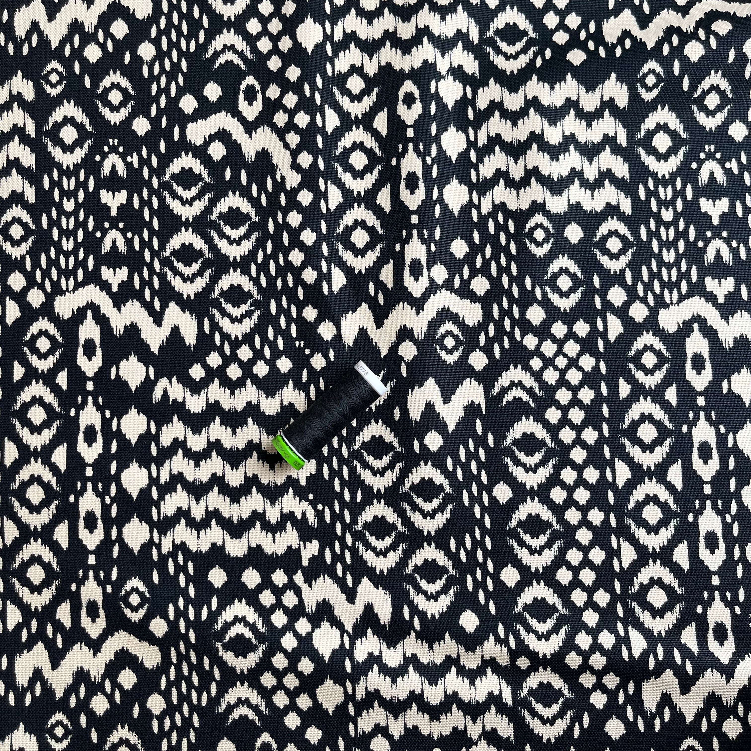 REMNANT 0.45 Metre - Bohemian in Black Cotton Canvas