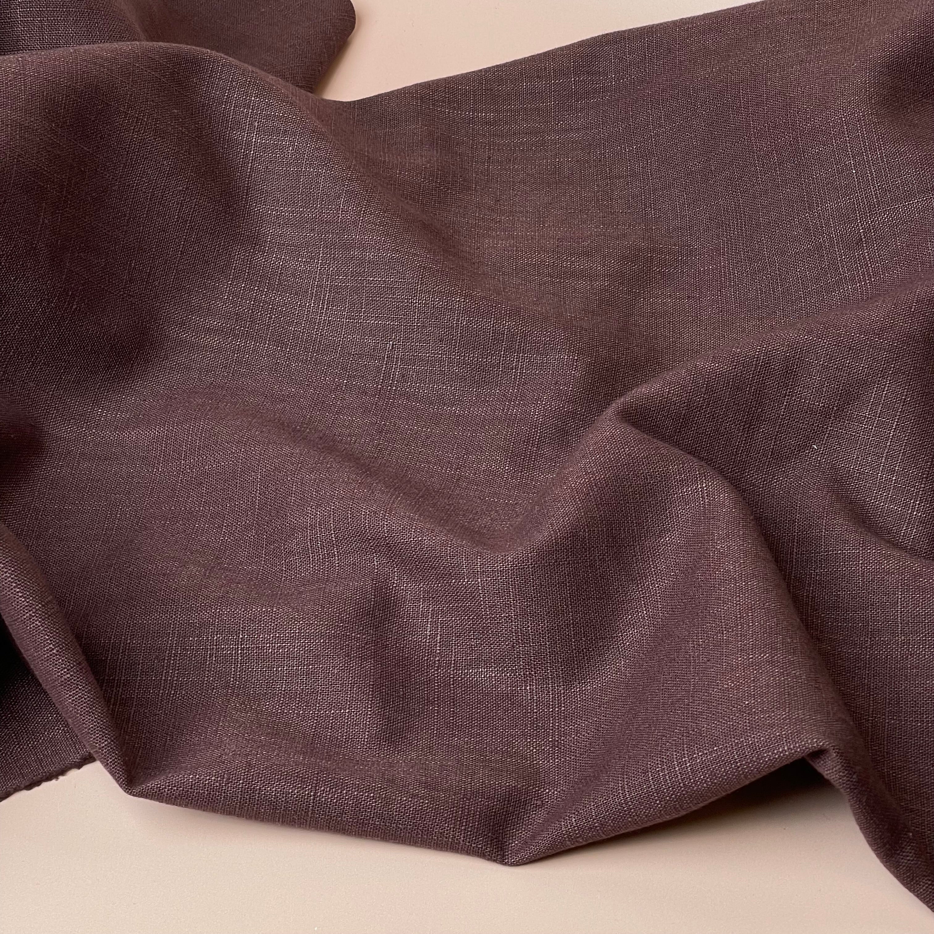Breeze Chocolate Brown - Enzyme Washed Pure Linen Fabric