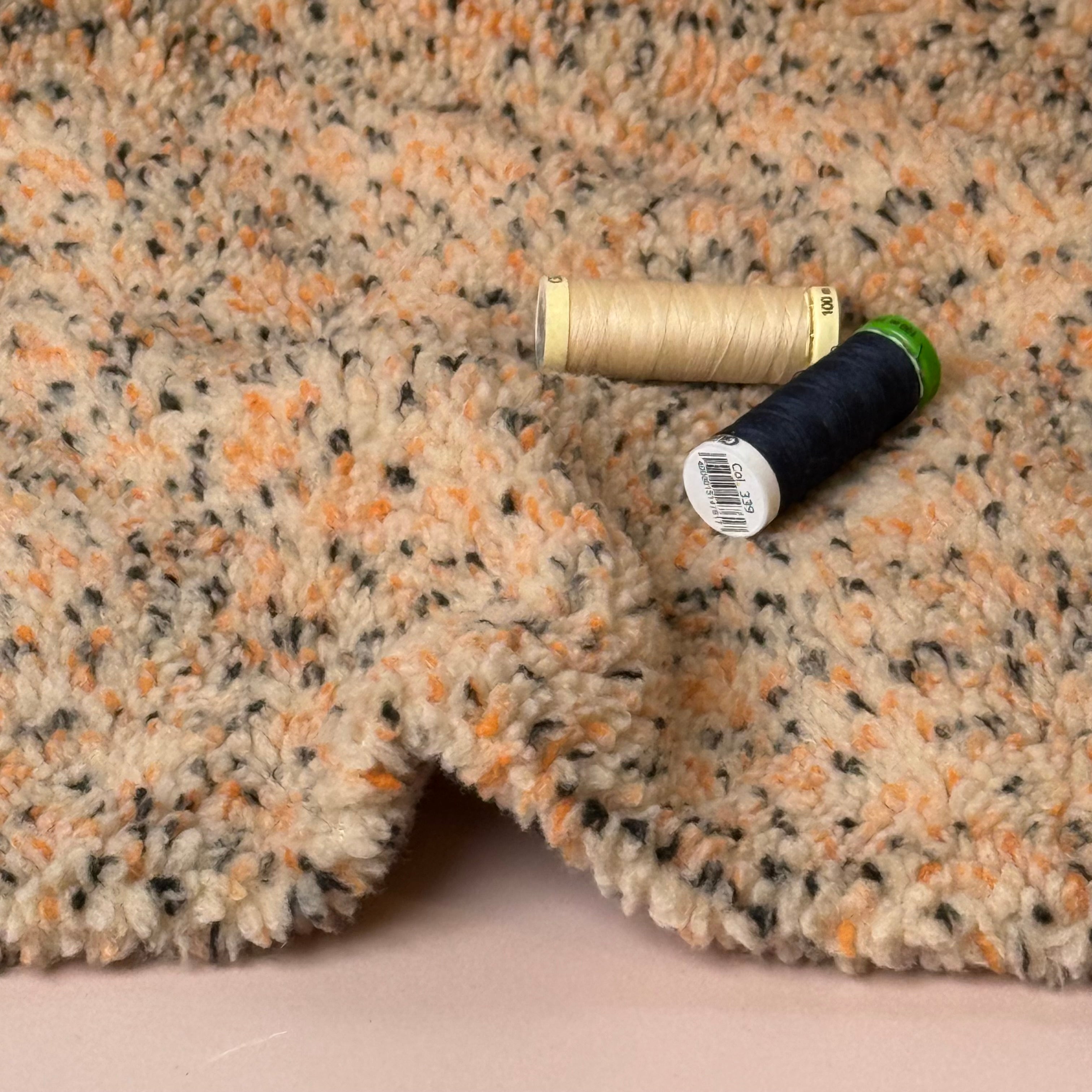 Speckles Beige Teddy Coating Fabric