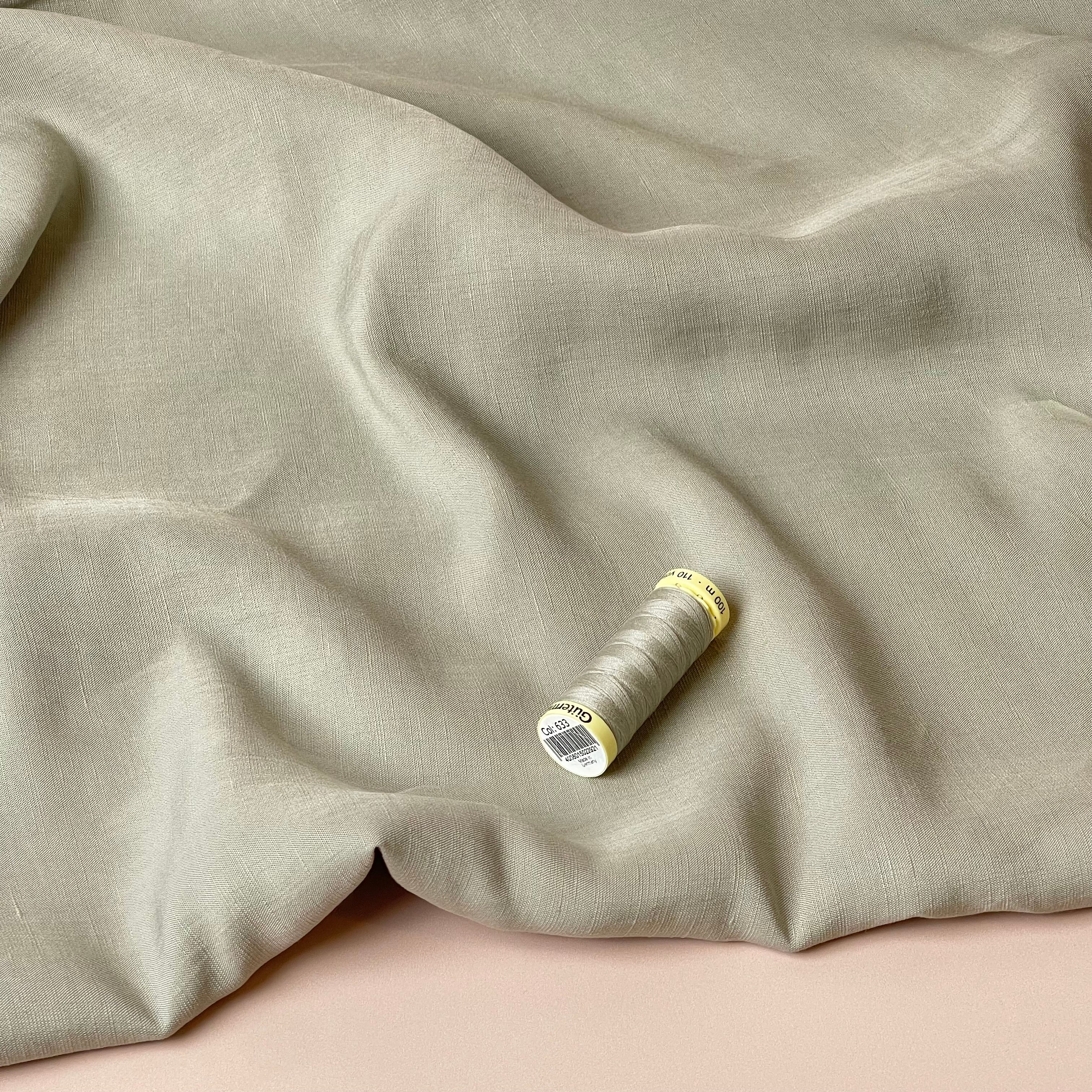 Lush Sand Light Viscose Linen Crepe Dress Fabric