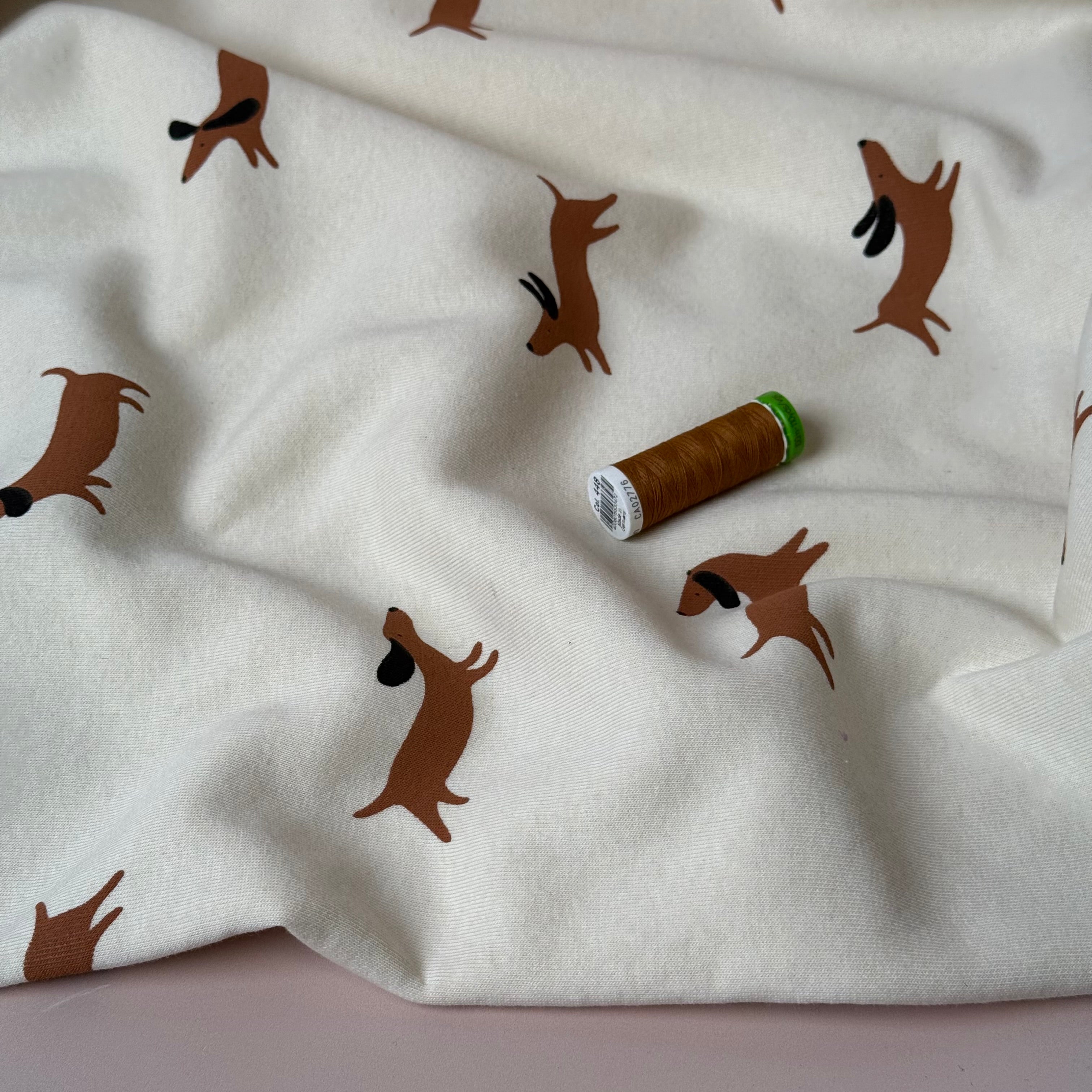 Sausage Dogs Soft Cotton Jogging Sweat-shirting Fabric
