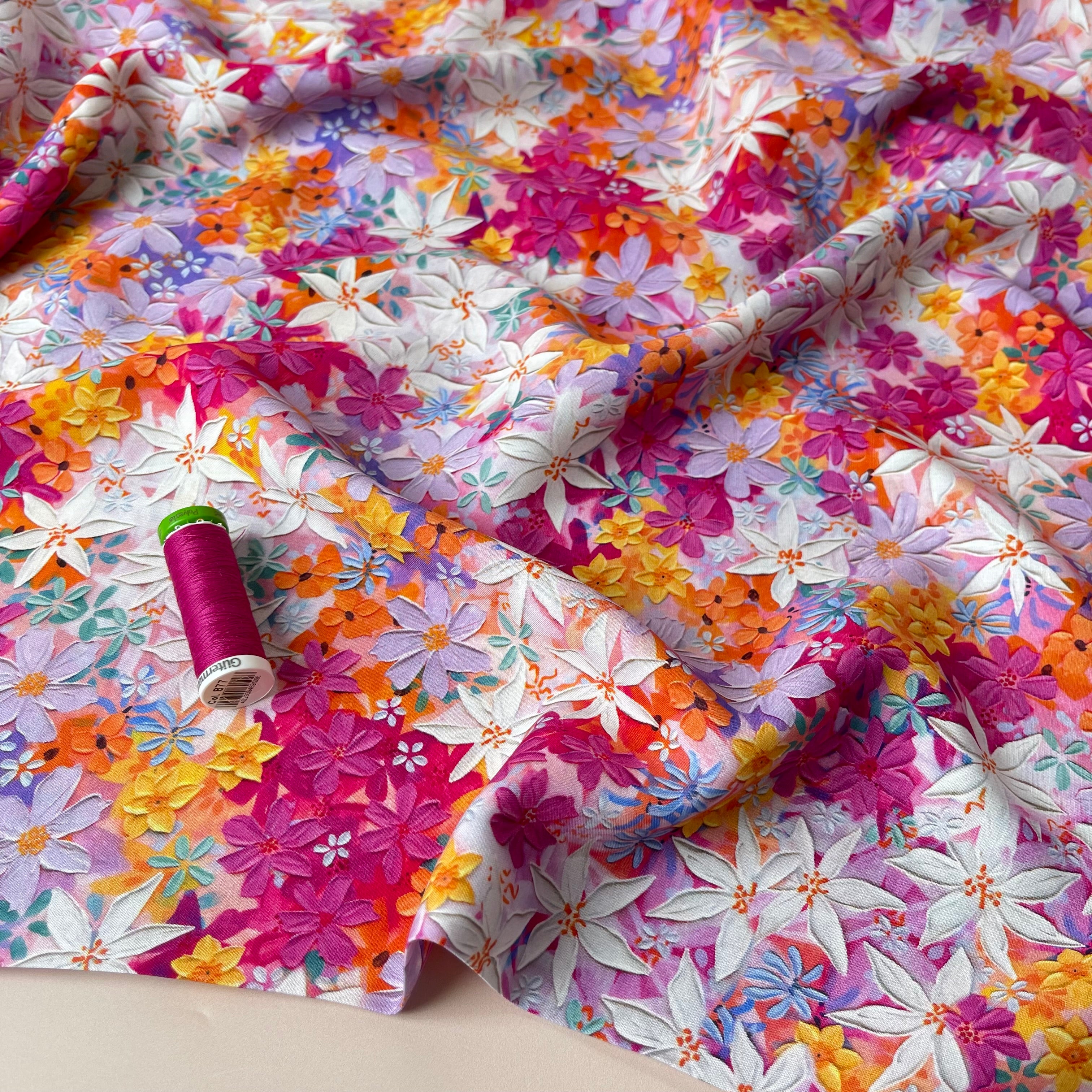 Sunny Meadow Viscose Fabric