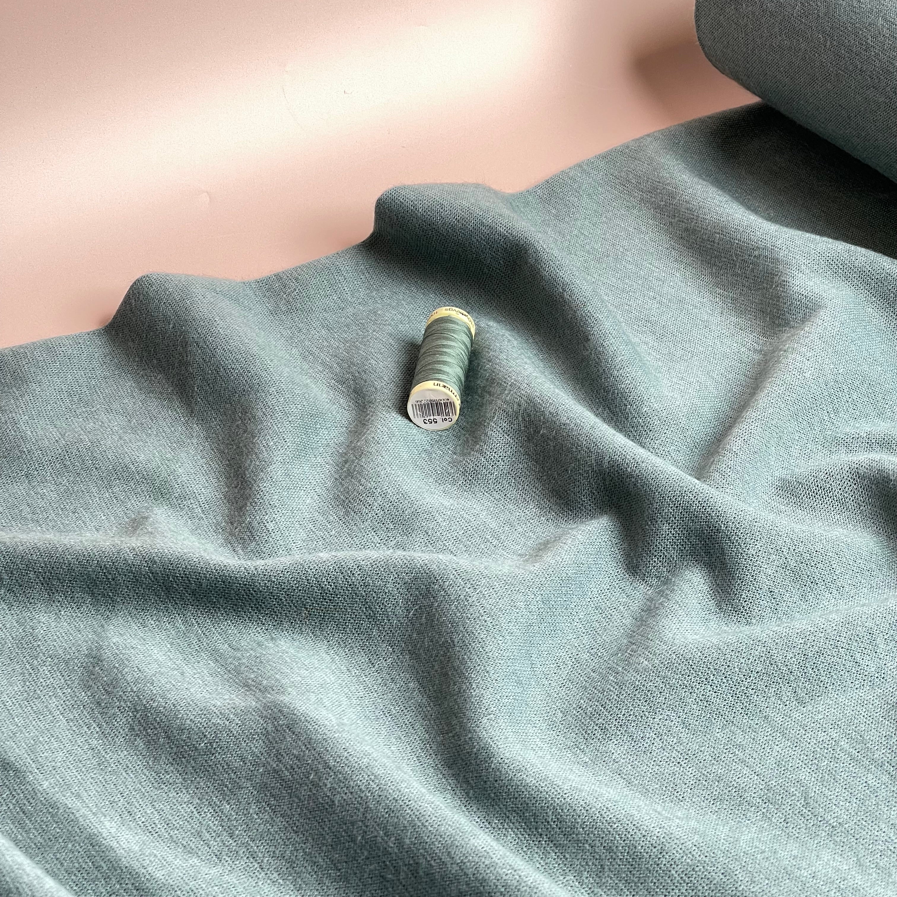 Soft Touch Viscose Blend Sweater Knit in Duck Egg
