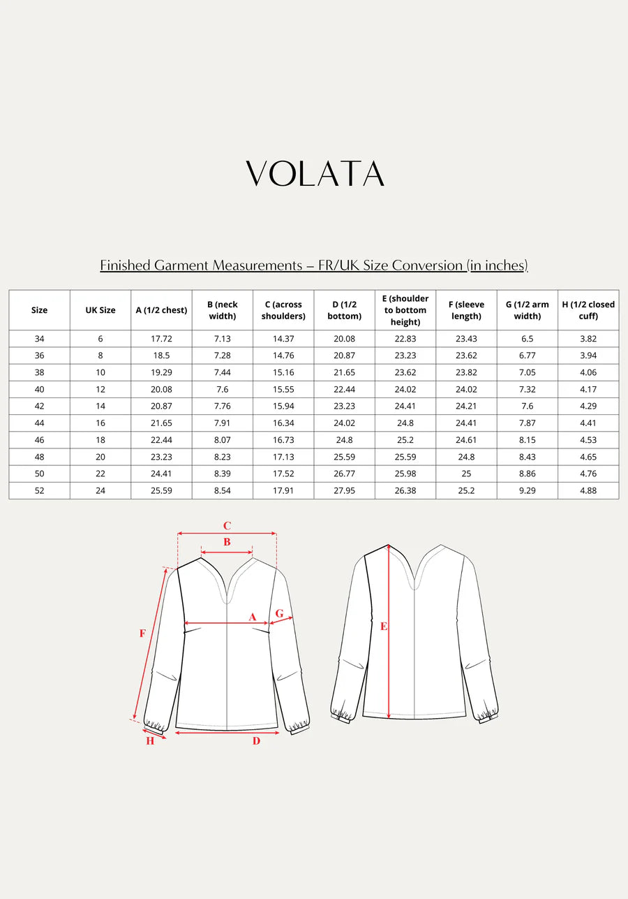 Maison Fauve - VOLATA blouse Paper Sewing Pattern