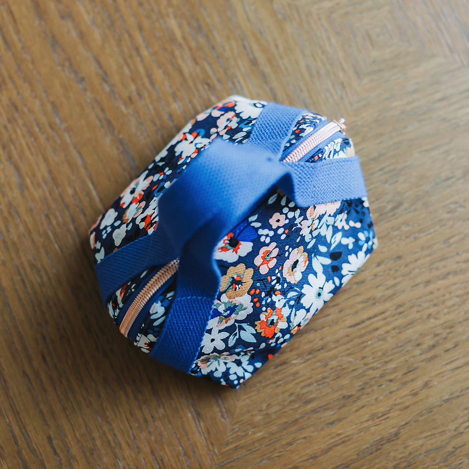 See You At Six - Flower Joy Oceana Blue Cotton Canvas Gabardine Twill