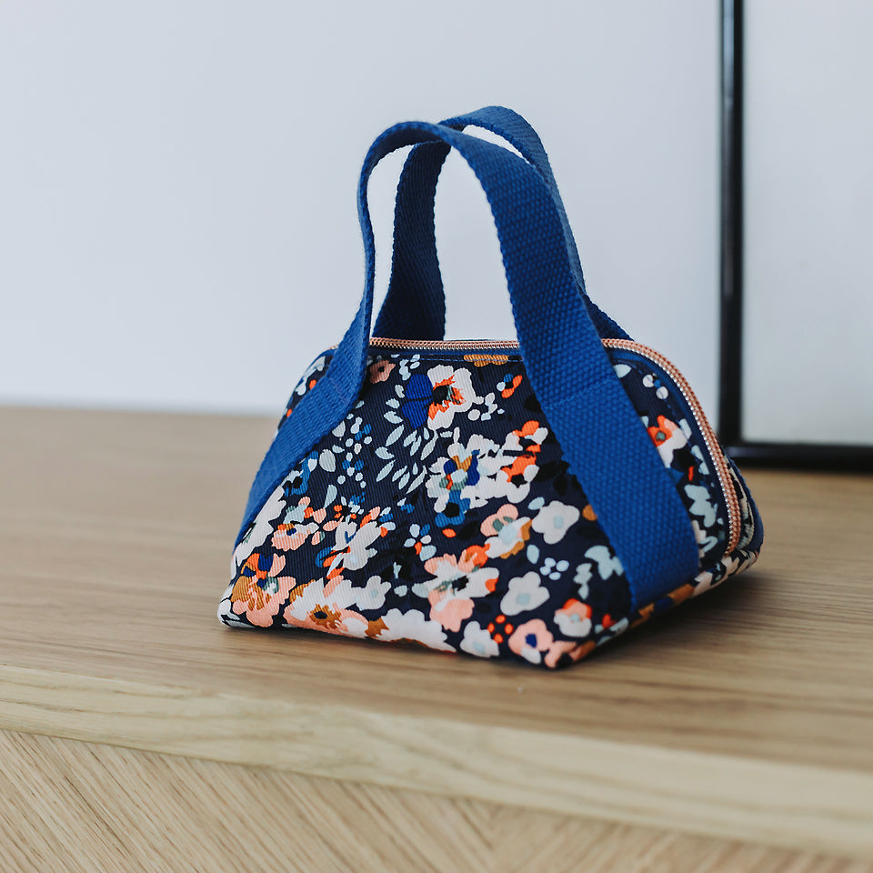 See You At Six - Flower Joy Oceana Blue Cotton Canvas Gabardine Twill