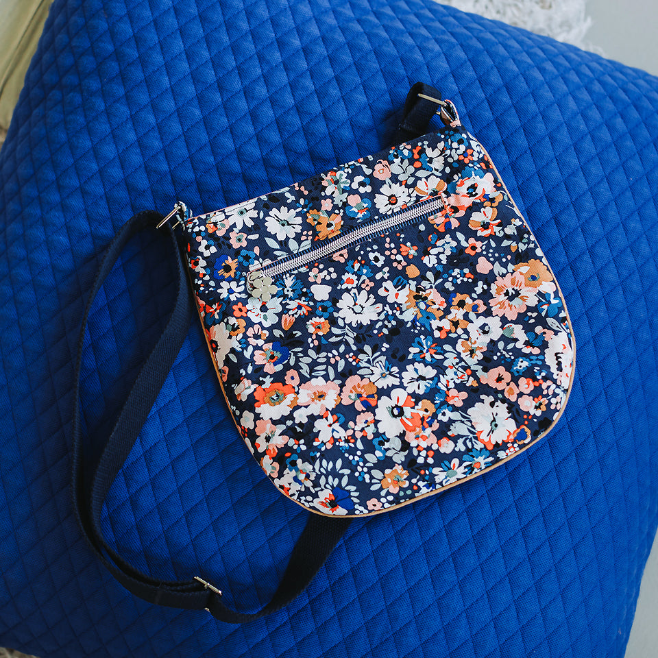 See You At Six - Flower Joy Oceana Blue Cotton Canvas Gabardine Twill