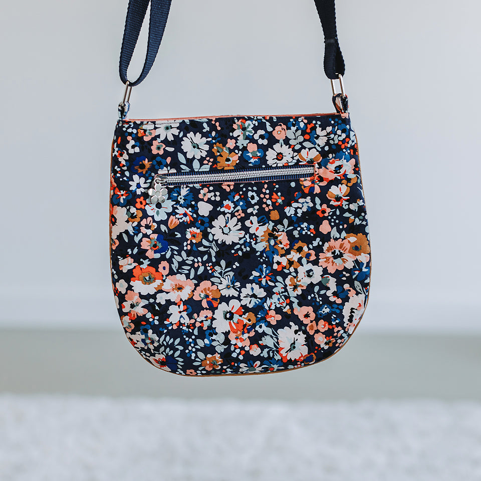 See You At Six - Flower Joy Oceana Blue Cotton Canvas Gabardine Twill