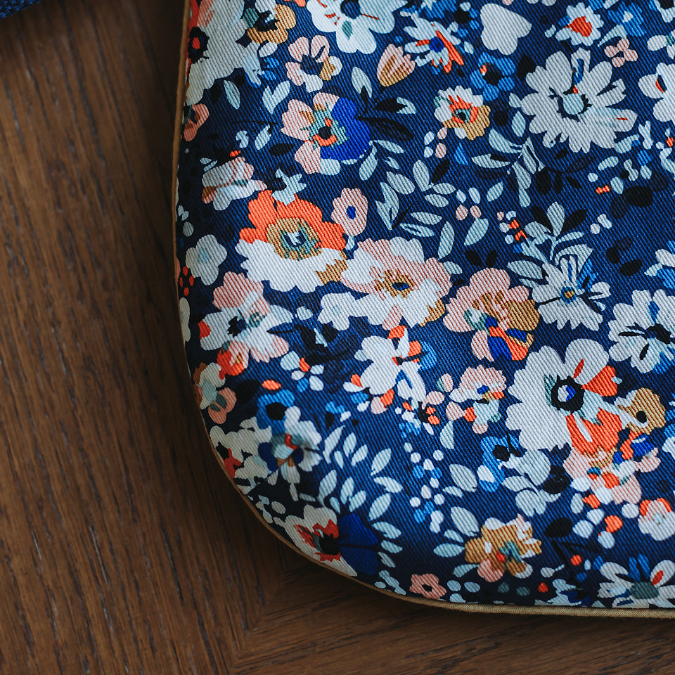 See You At Six - Flower Joy Oceana Blue Cotton Canvas Gabardine Twill