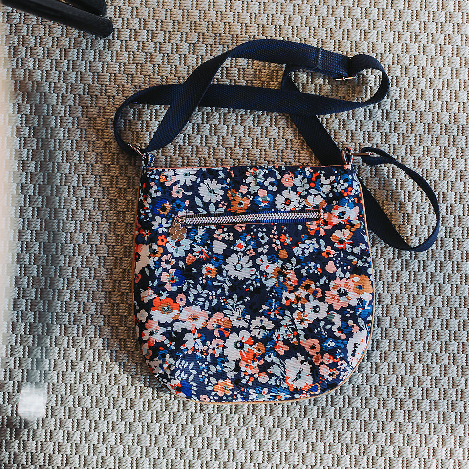 See You At Six - Flower Joy Oceana Blue Cotton Canvas Gabardine Twill