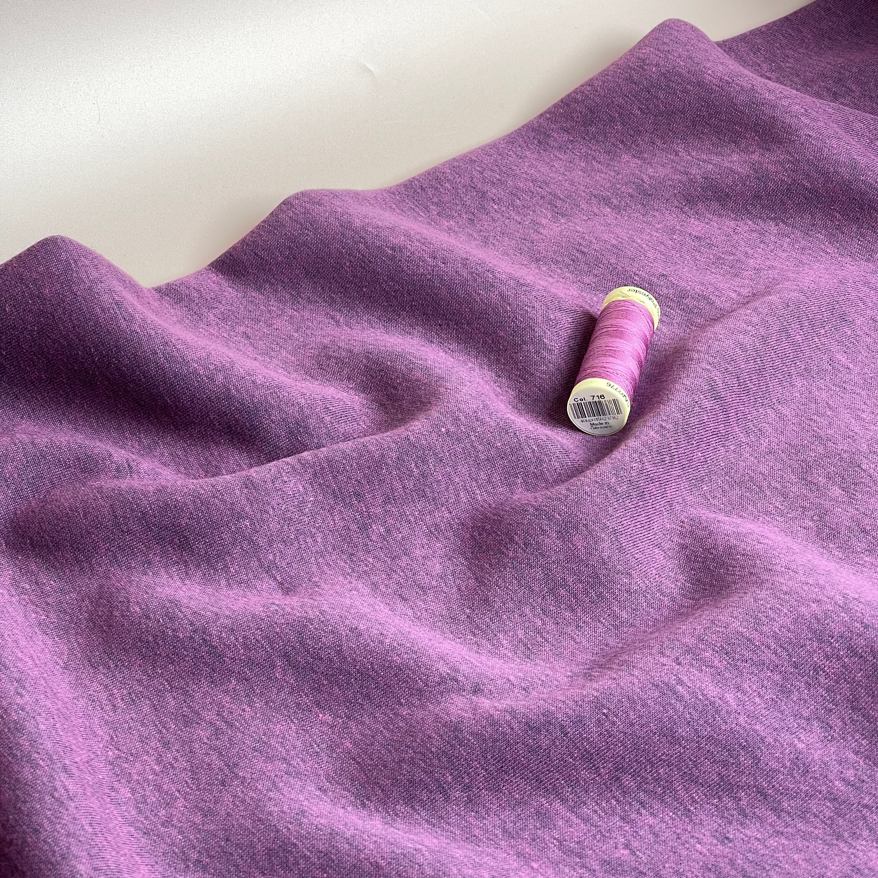 REMNANT 1.30 metres - Danish Design - Snuggly Melange Brushed Sweat-shirting in Rose