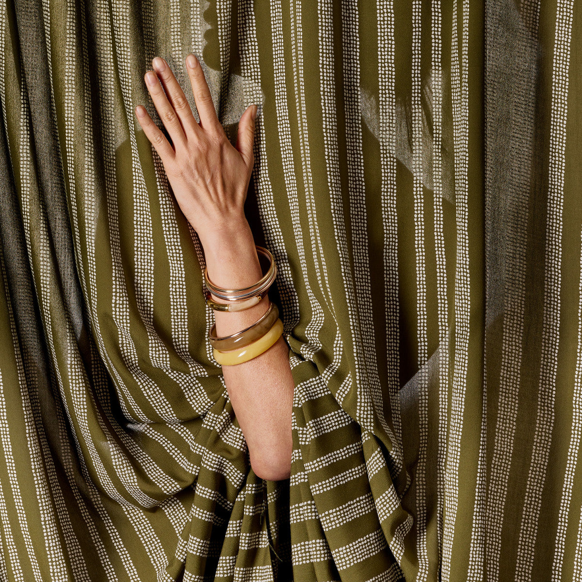 REMNANT 0.8 Metre - Atelier Brunette - Gaia Ivy Green Kesley Viscose Fabric