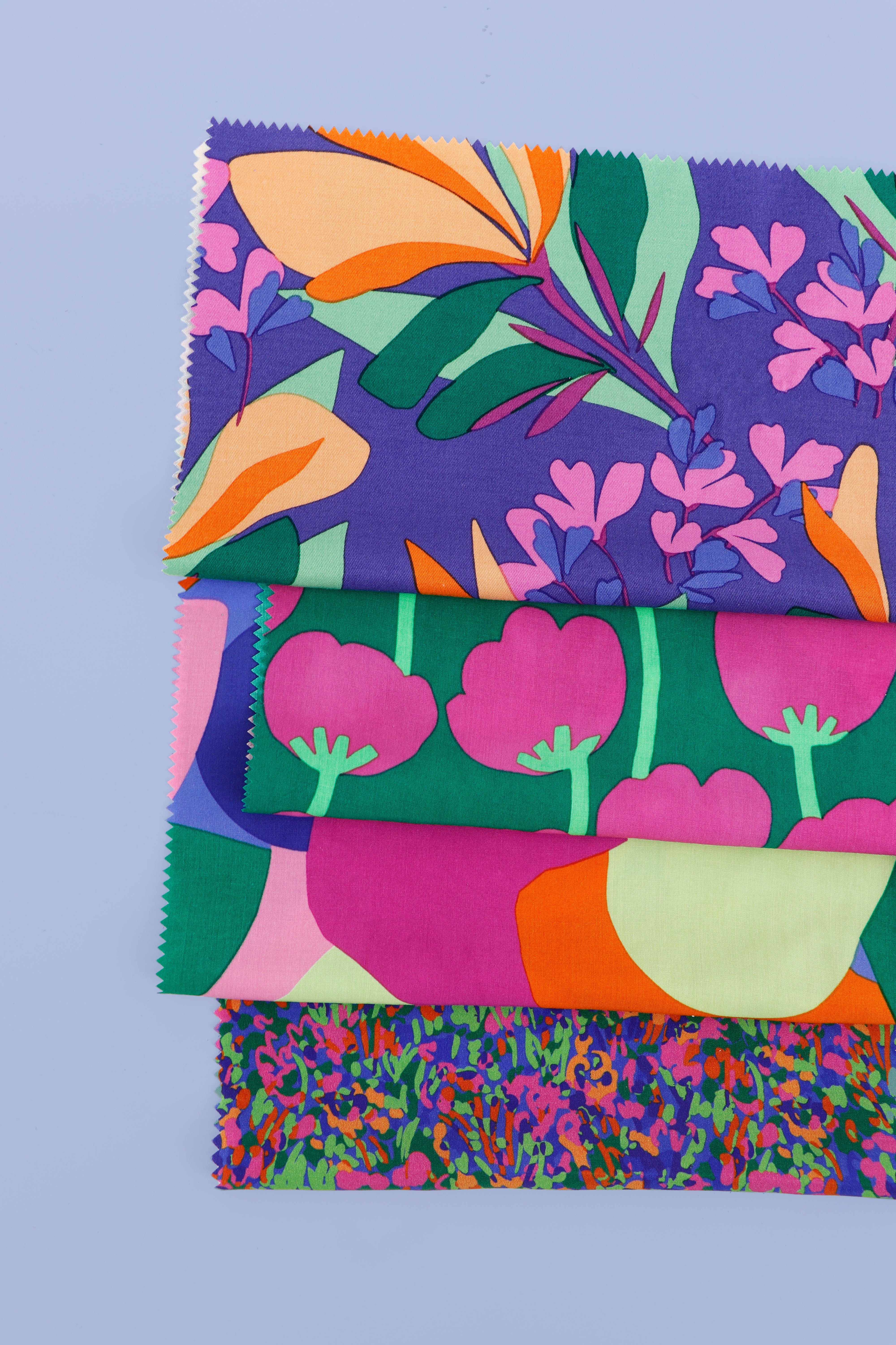 REMNANT 0.92 Metre - Nerida Hansen -Colourful Garden on Dark Green Viscose with LENZING™ ECOVERO™ fibres