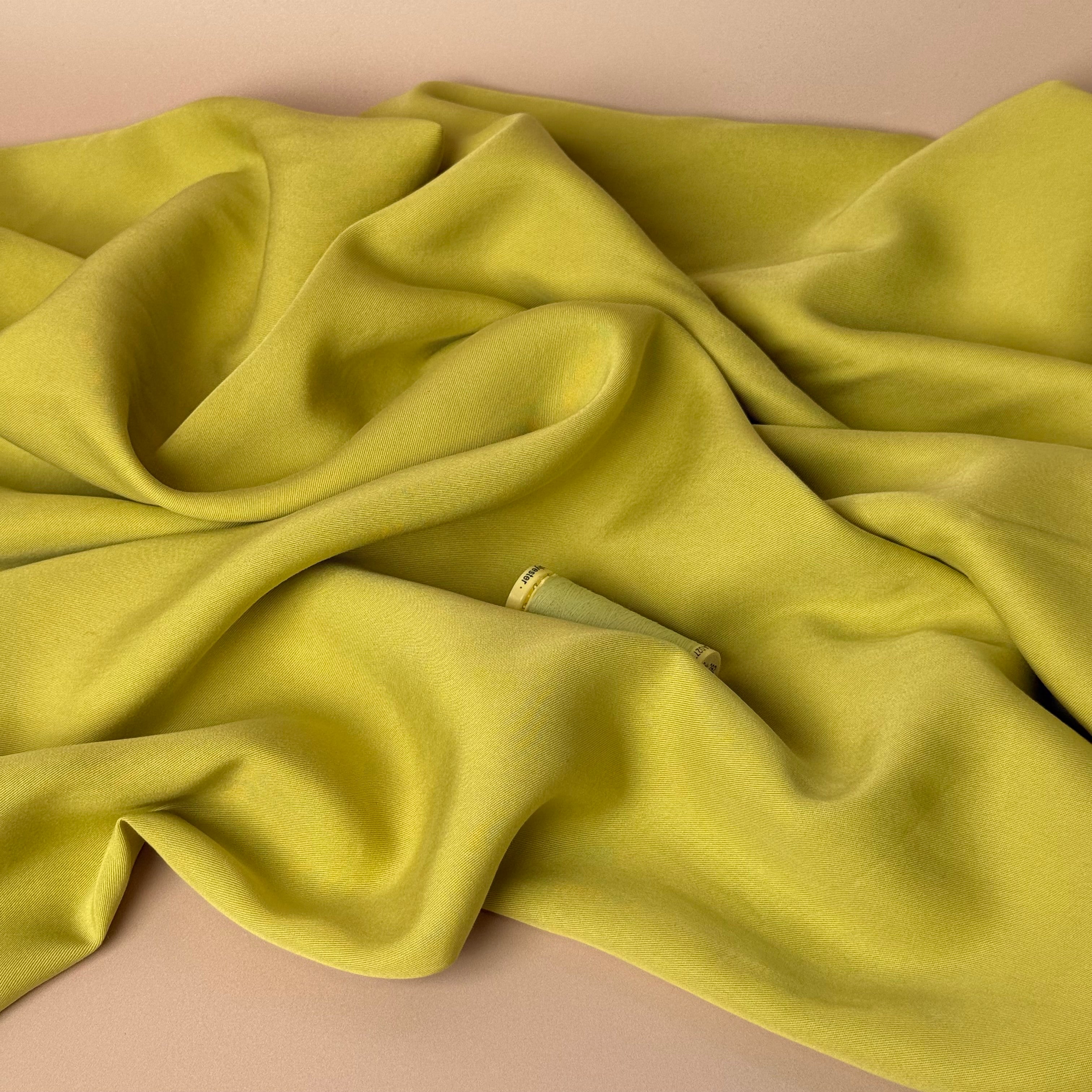 Lush in Lime Yellow TENCEL™ Lyocell Sandwashed Twill