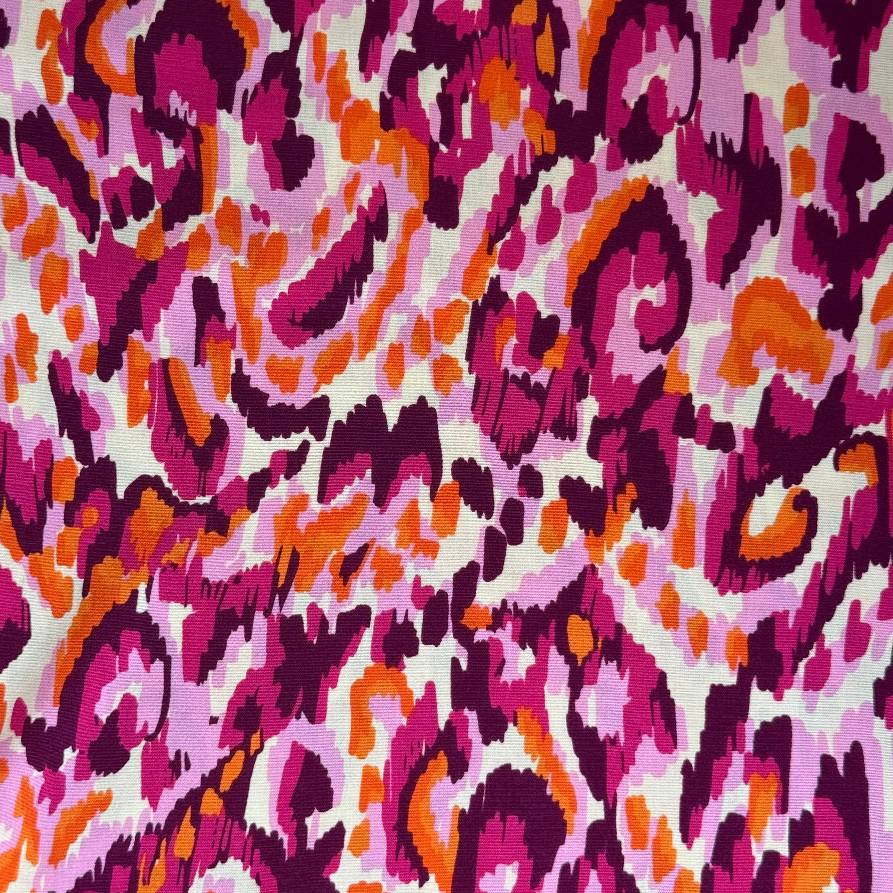 Pink Camo Viscose Poplin With Little Stretch