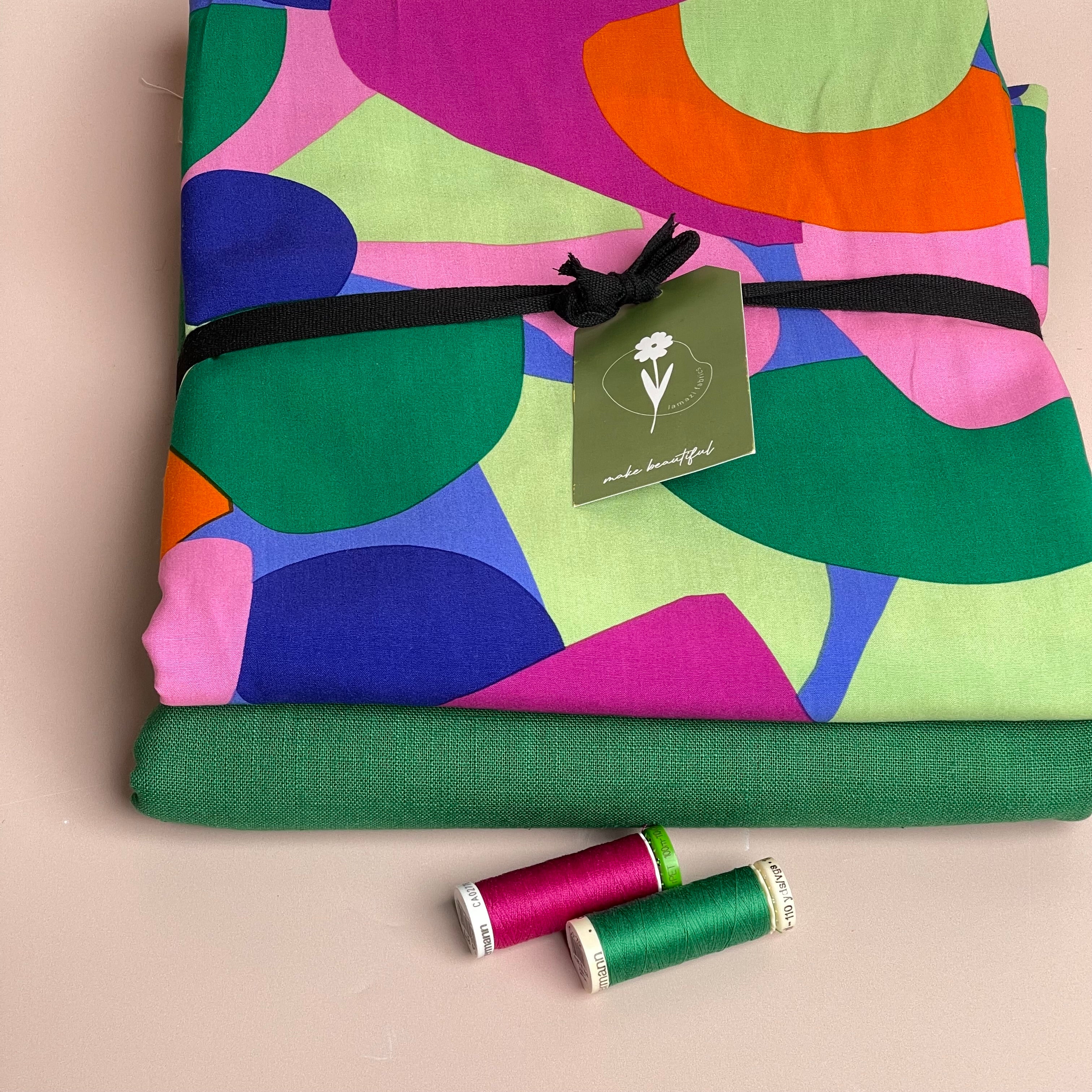 Make an Outfit Colour Bundle - Rockpool EcoVero Viscose with Emerald Breeze Washed Linen