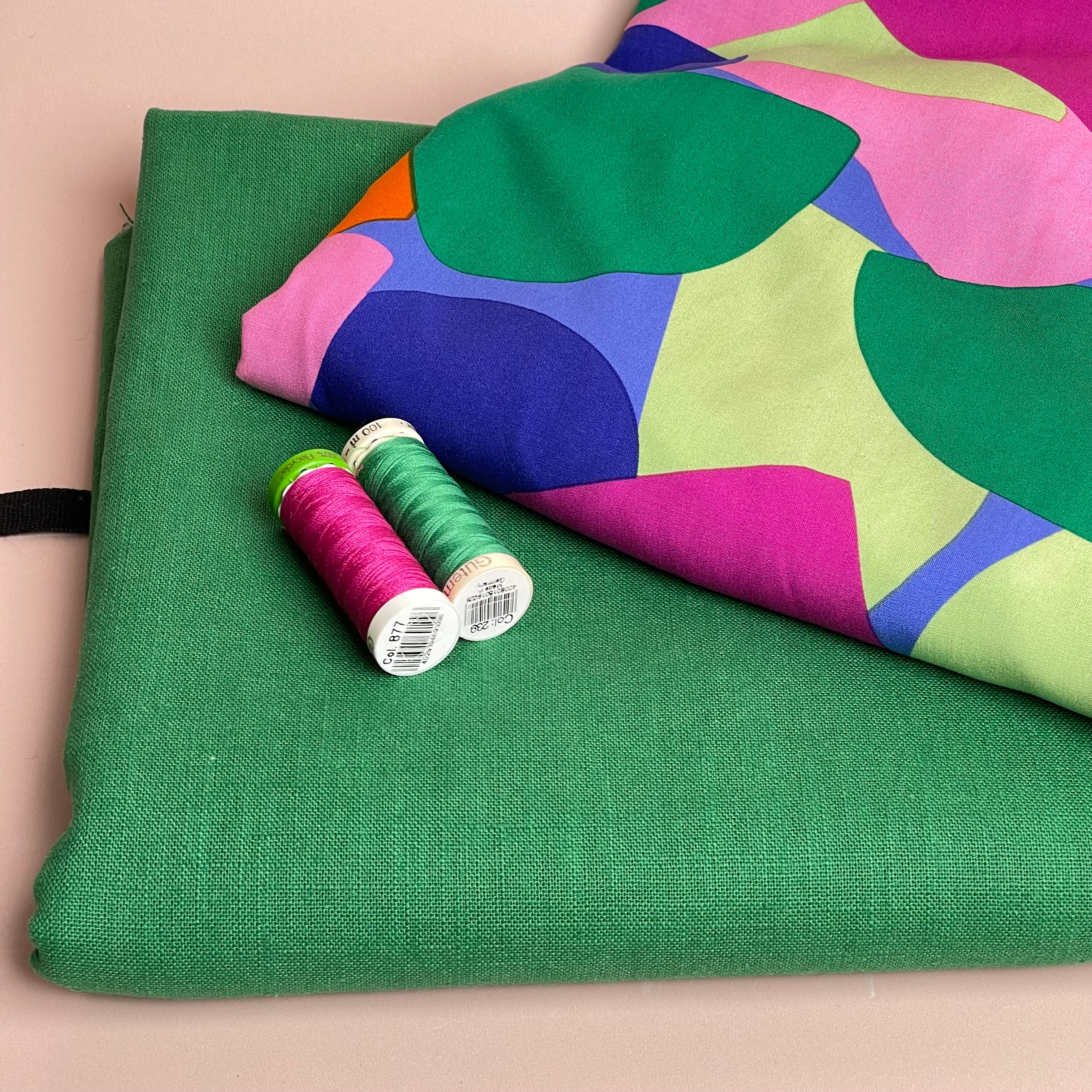 Make an Outfit Colour Bundle - Rockpool EcoVero Viscose with Emerald Breeze Washed Linen