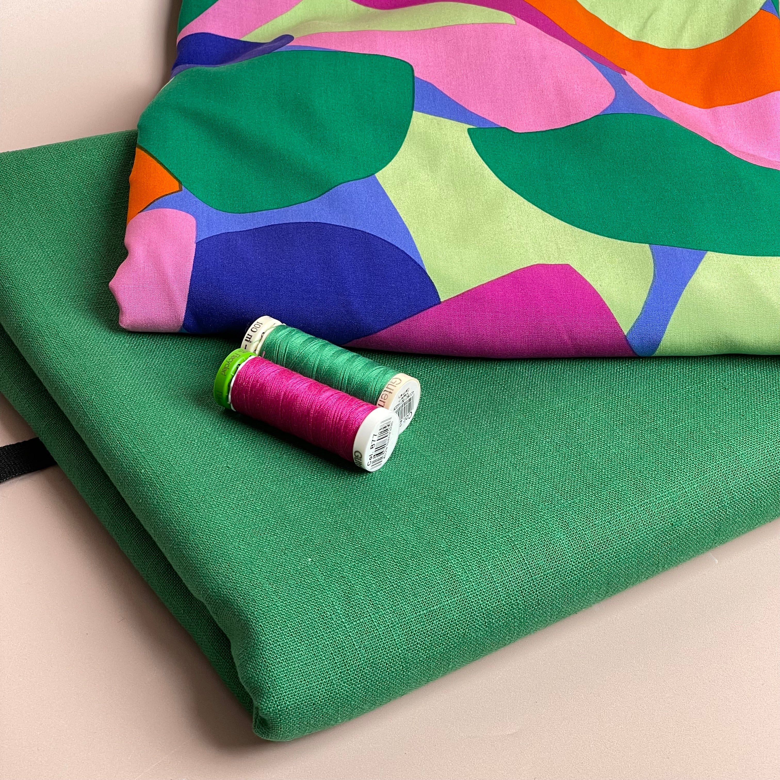 Make an Outfit Colour Bundle - Rockpool EcoVero Viscose with Emerald Breeze Washed Linen