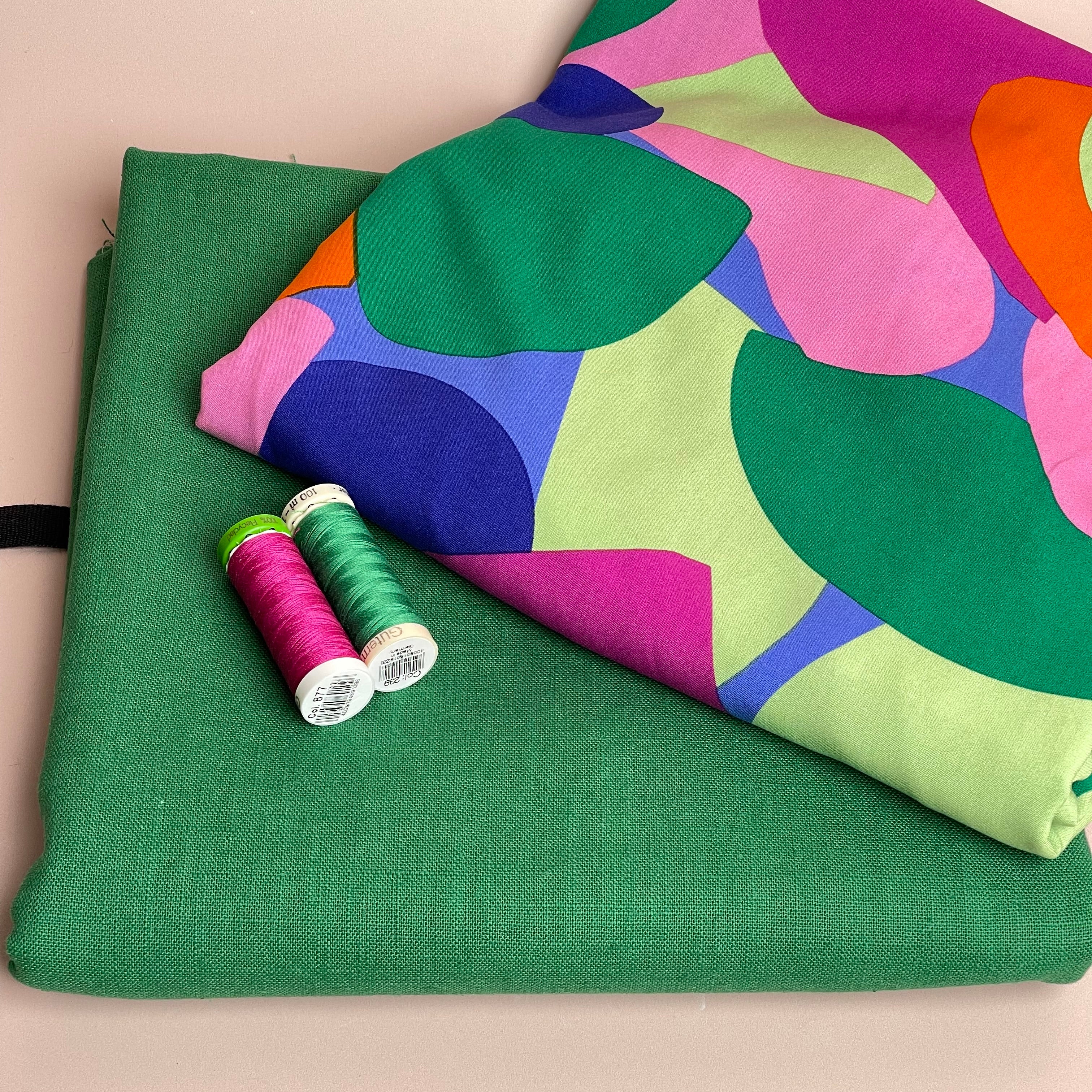 Make an Outfit Colour Bundle - Rockpool EcoVero Viscose with Emerald Breeze Washed Linen