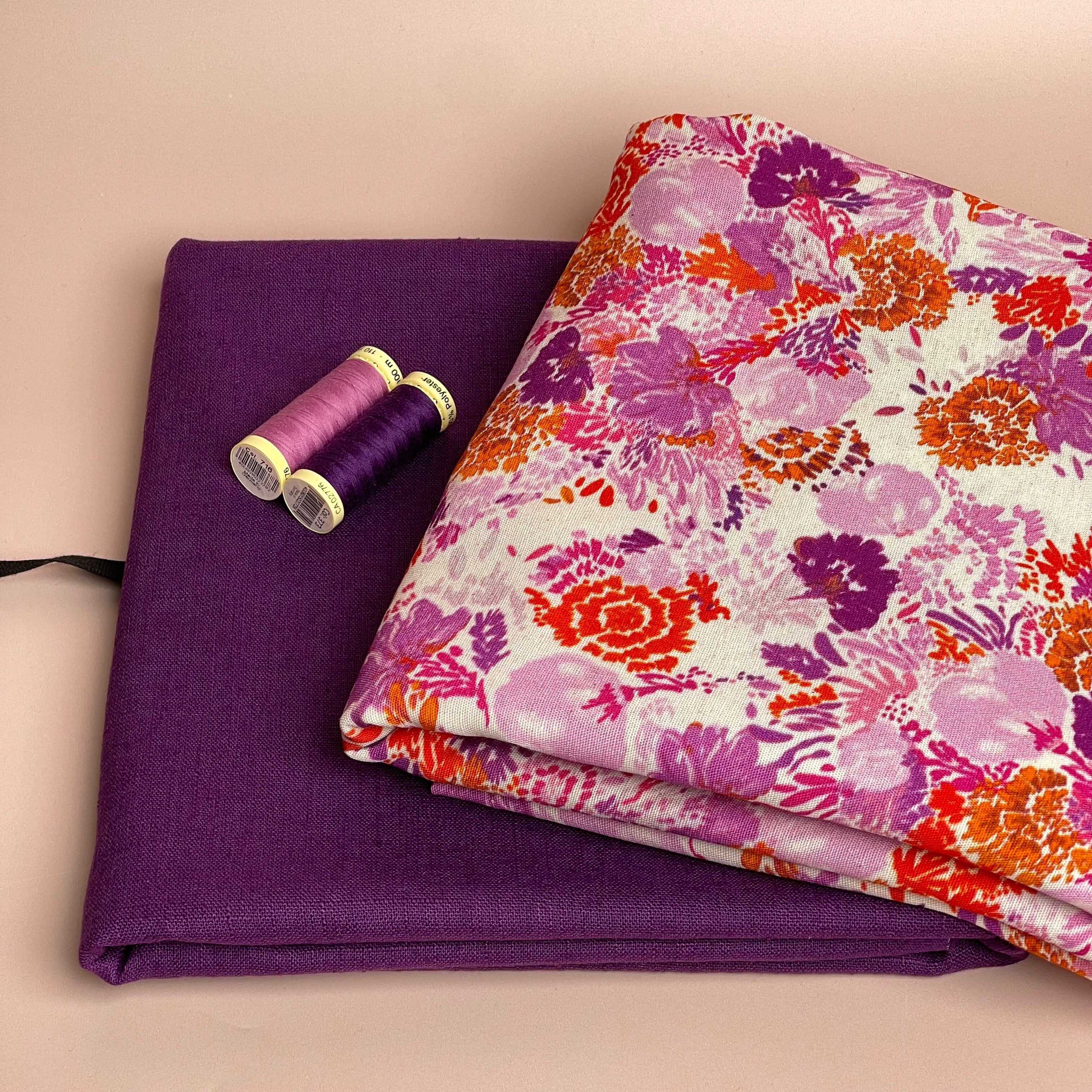 Make an Outfit Colour Bundle - Sunrise Florals Viscose Linen with Breeze Washed Linen