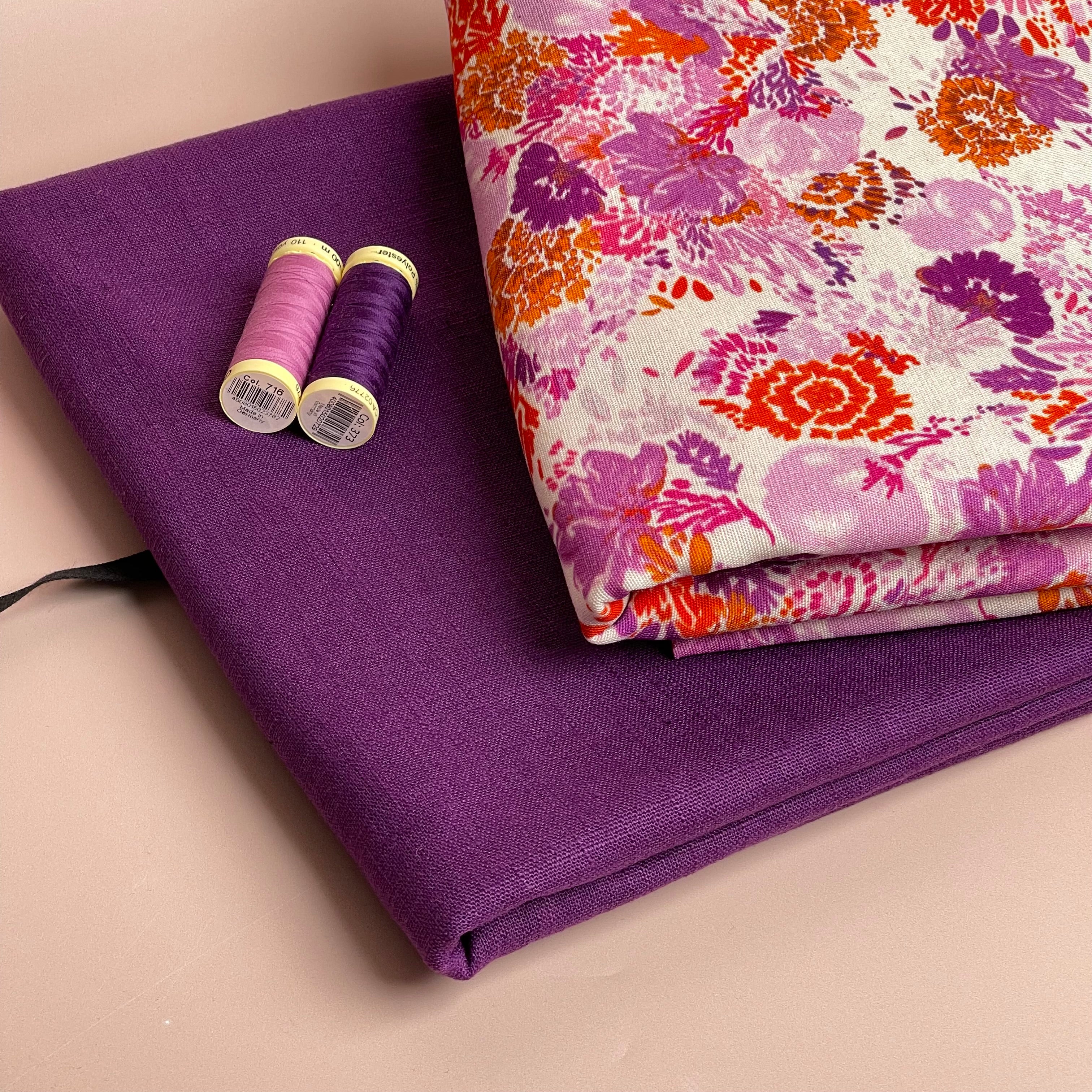 Make an Outfit Colour Bundle - Sunrise Florals Viscose Linen with Breeze Washed Linen