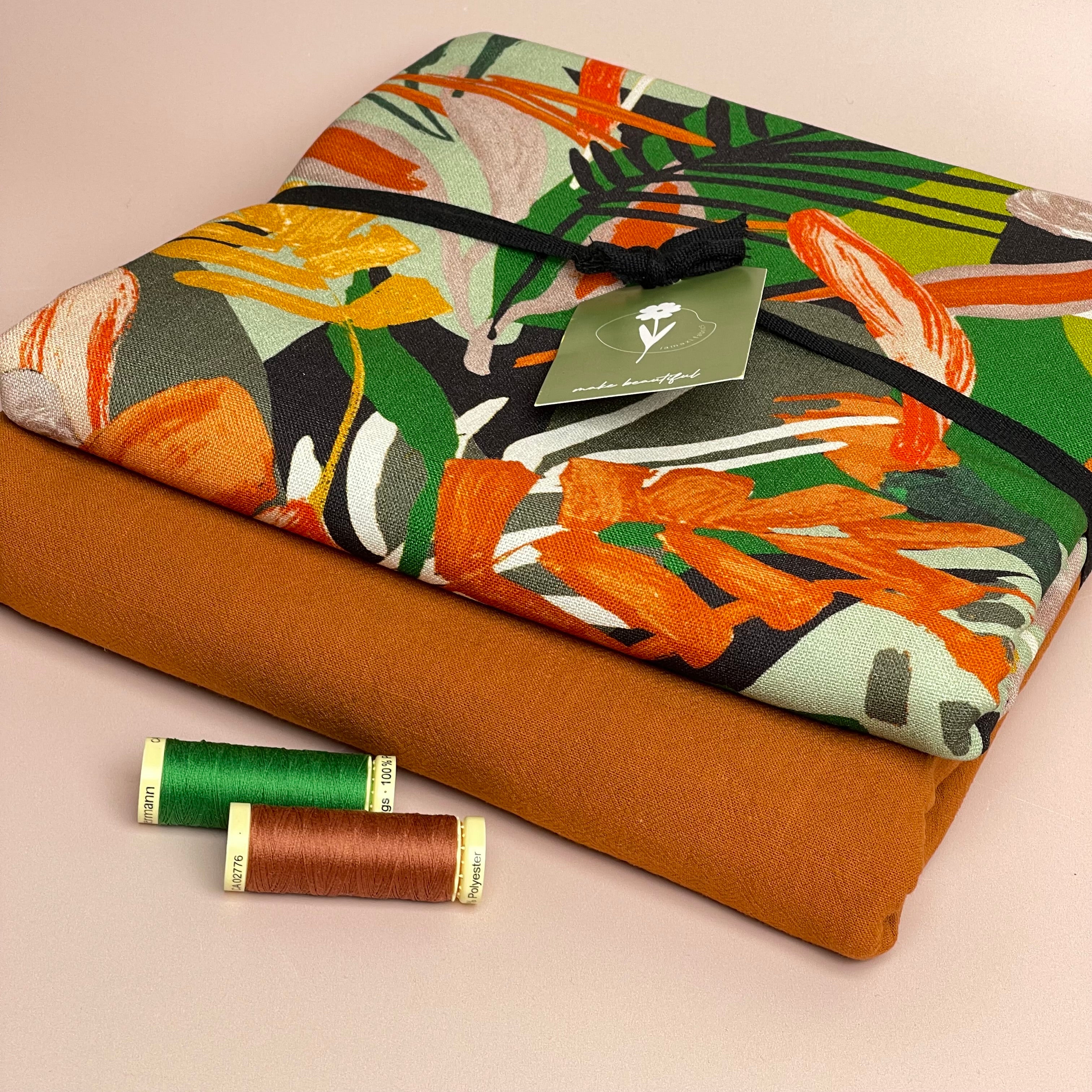 Make an Outfit Colour Bundle - Tropical Forest Viscose Linen with Washed Cotton