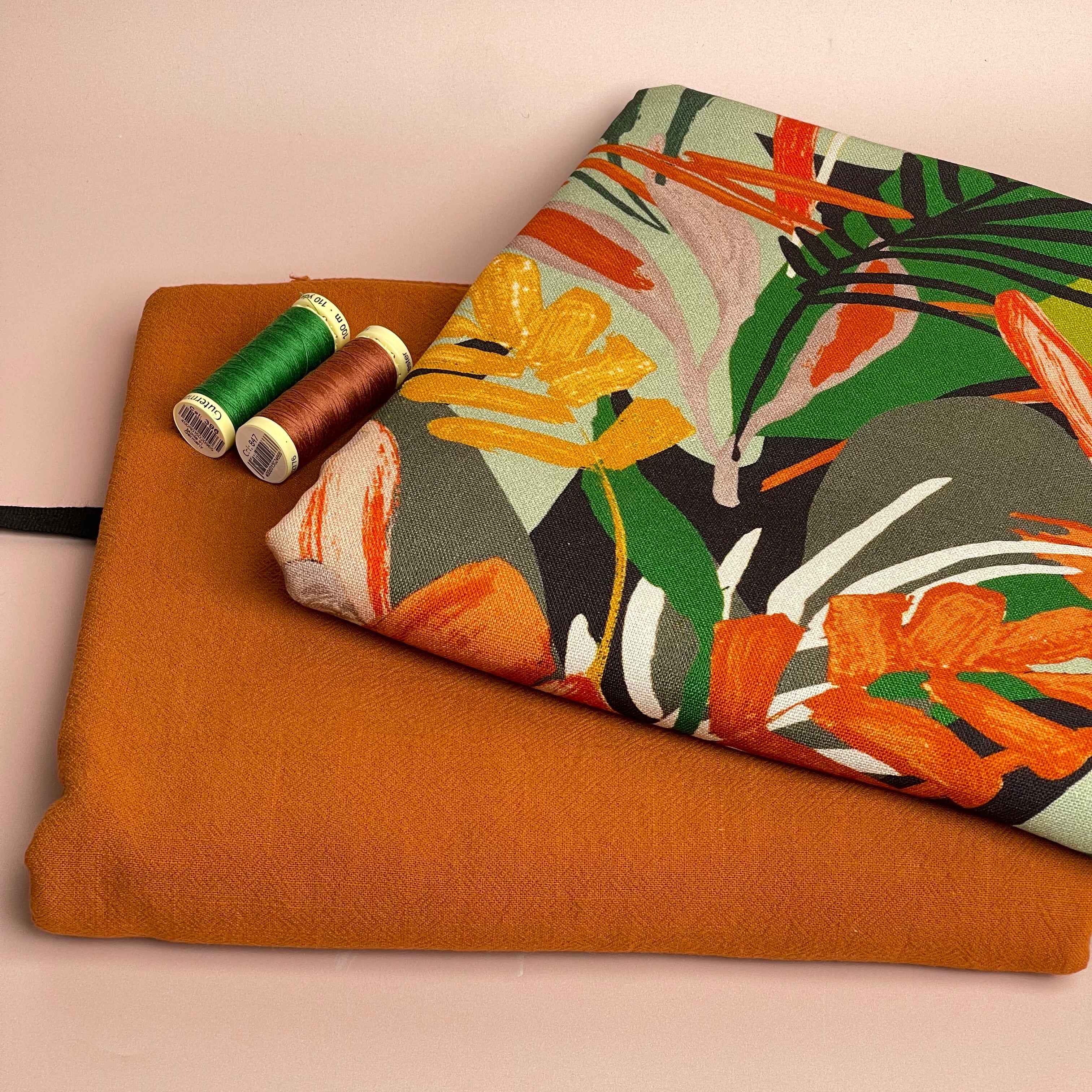 Make an Outfit Colour Bundle - Tropical Forest Viscose Linen with Washed Cotton