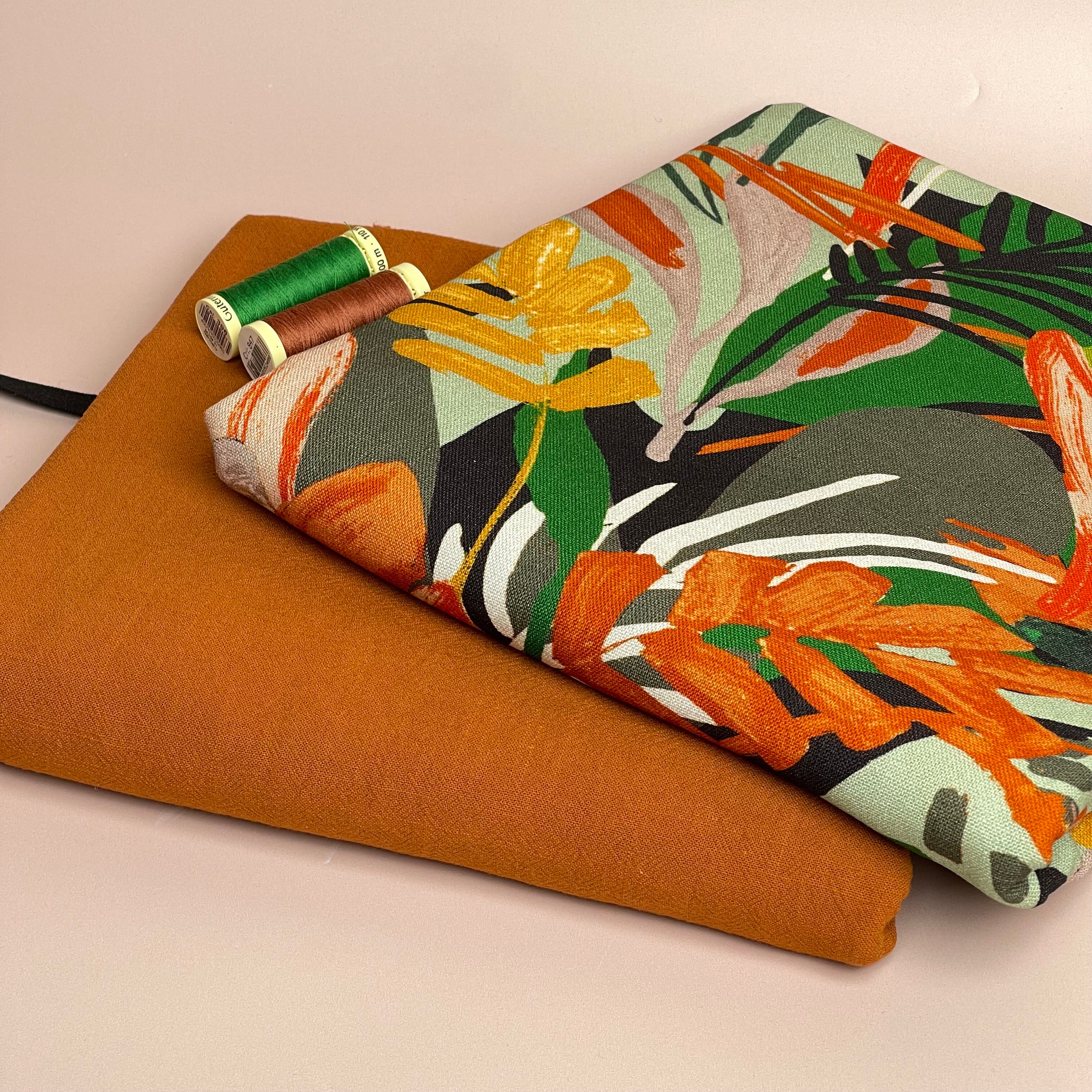 Make an Outfit Colour Bundle - Tropical Forest Viscose Linen with Washed Cotton