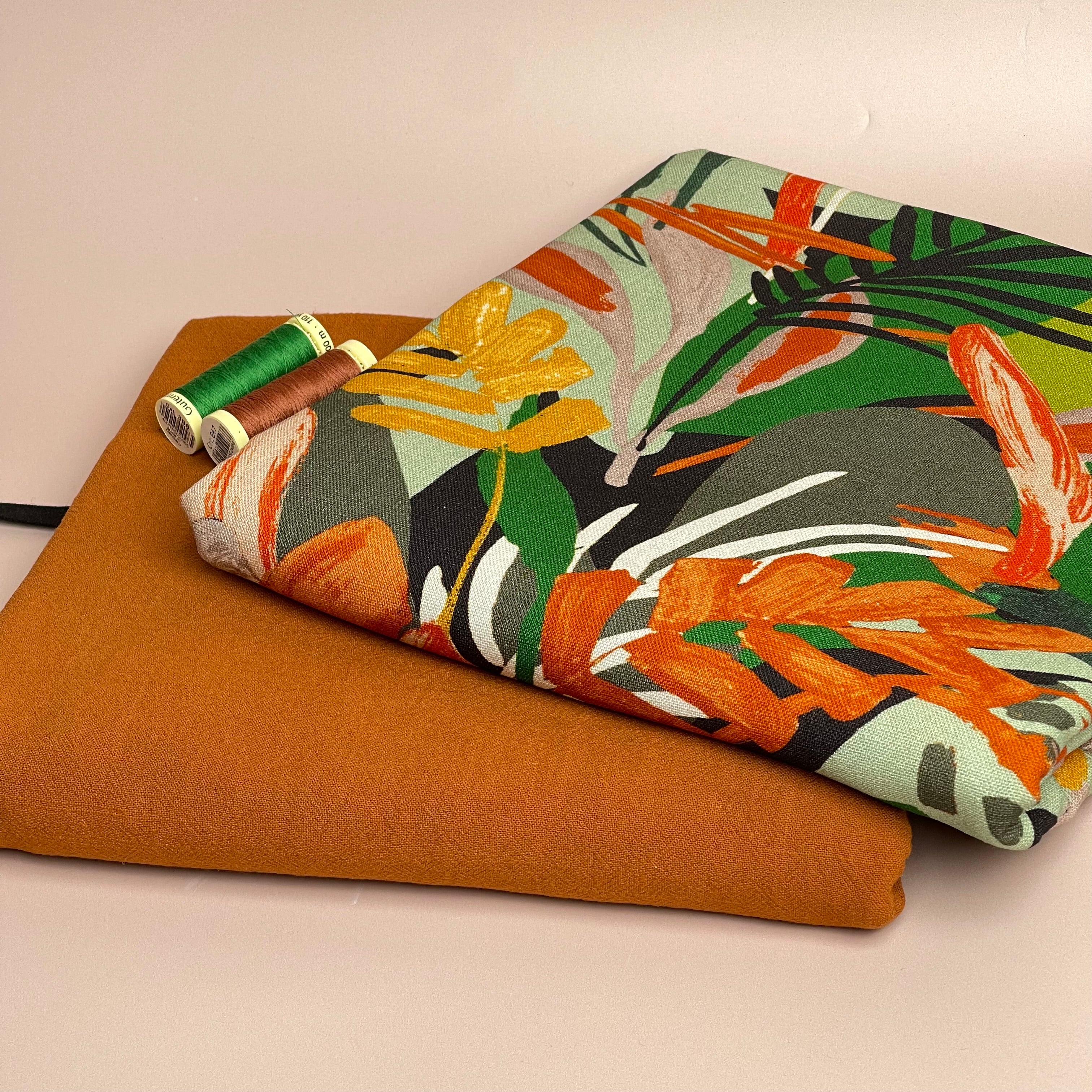 Make an Outfit Colour Bundle - Tropical Forest Viscose Linen with Washed Cotton