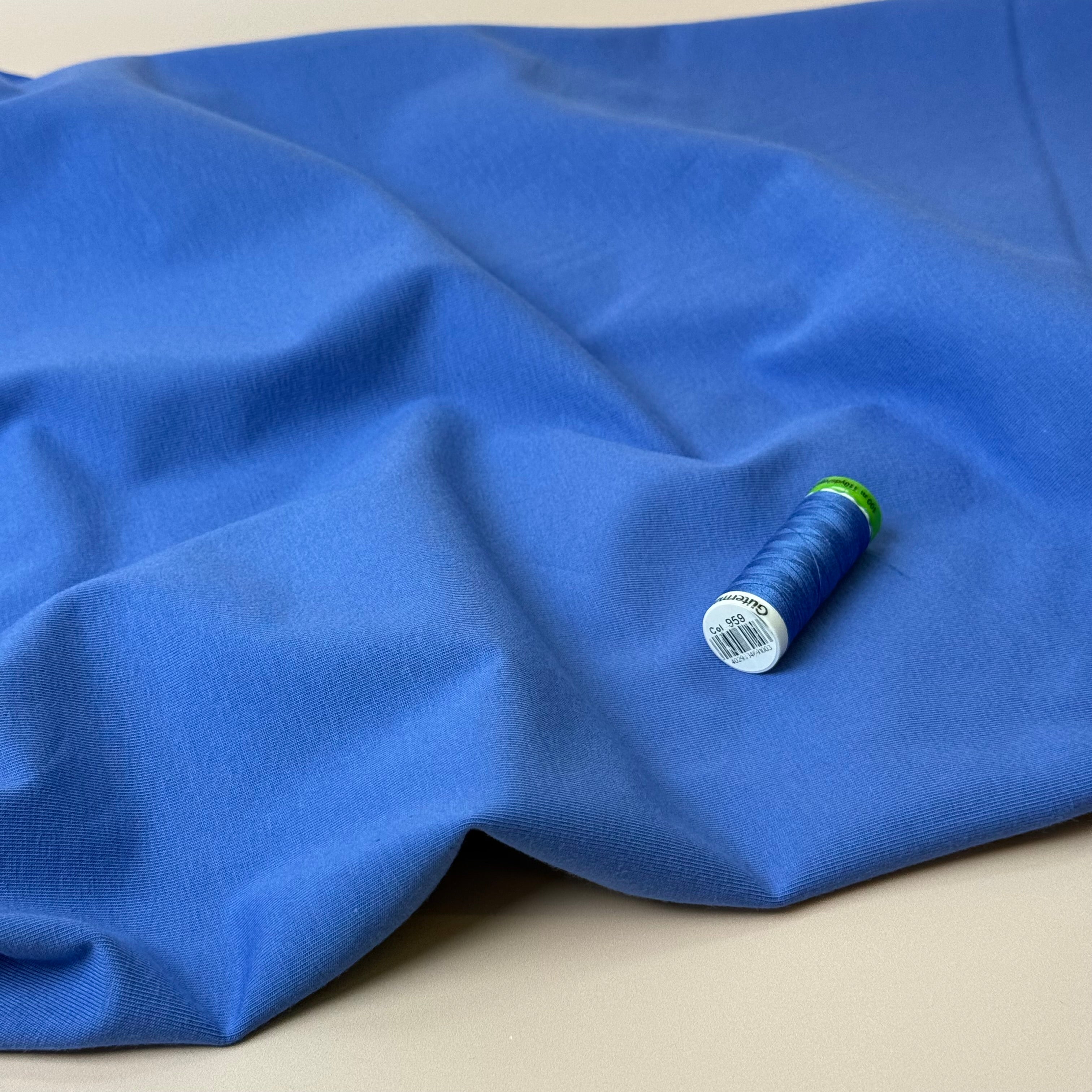 Essential Chic Bright Blue Plain Cotton Jersey Fabric