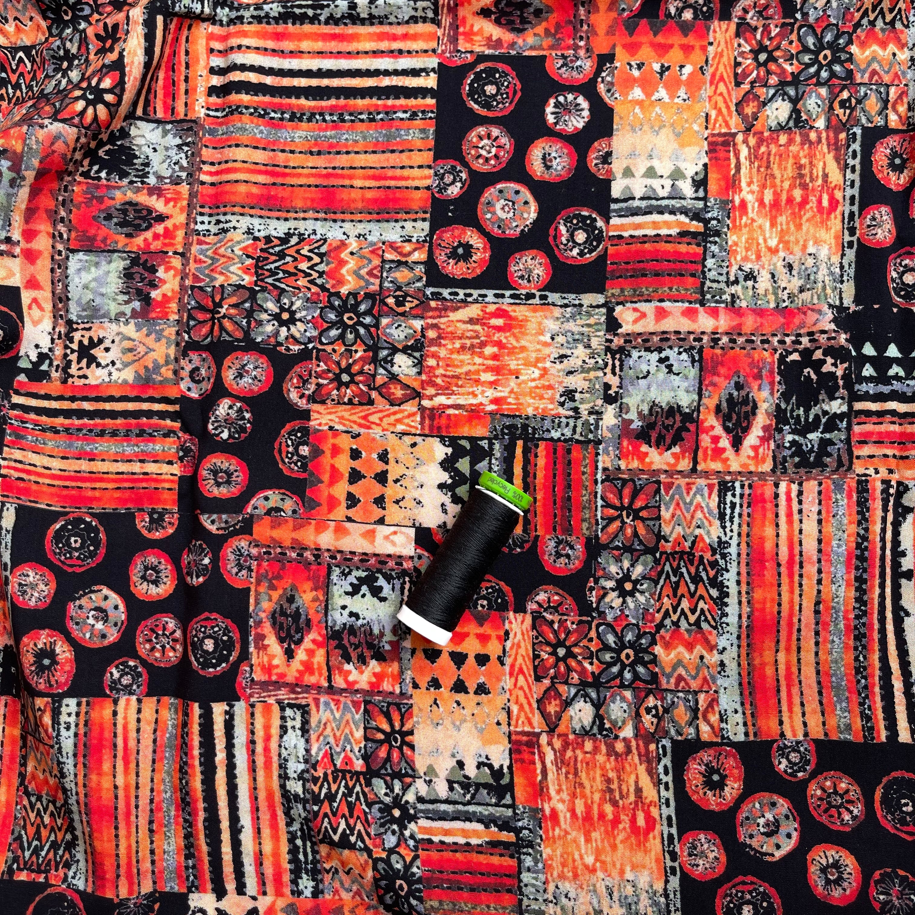 Make an Outfit Colour Bundle - Tapestry Burnt Orange Viscose with Pure Fine Linen