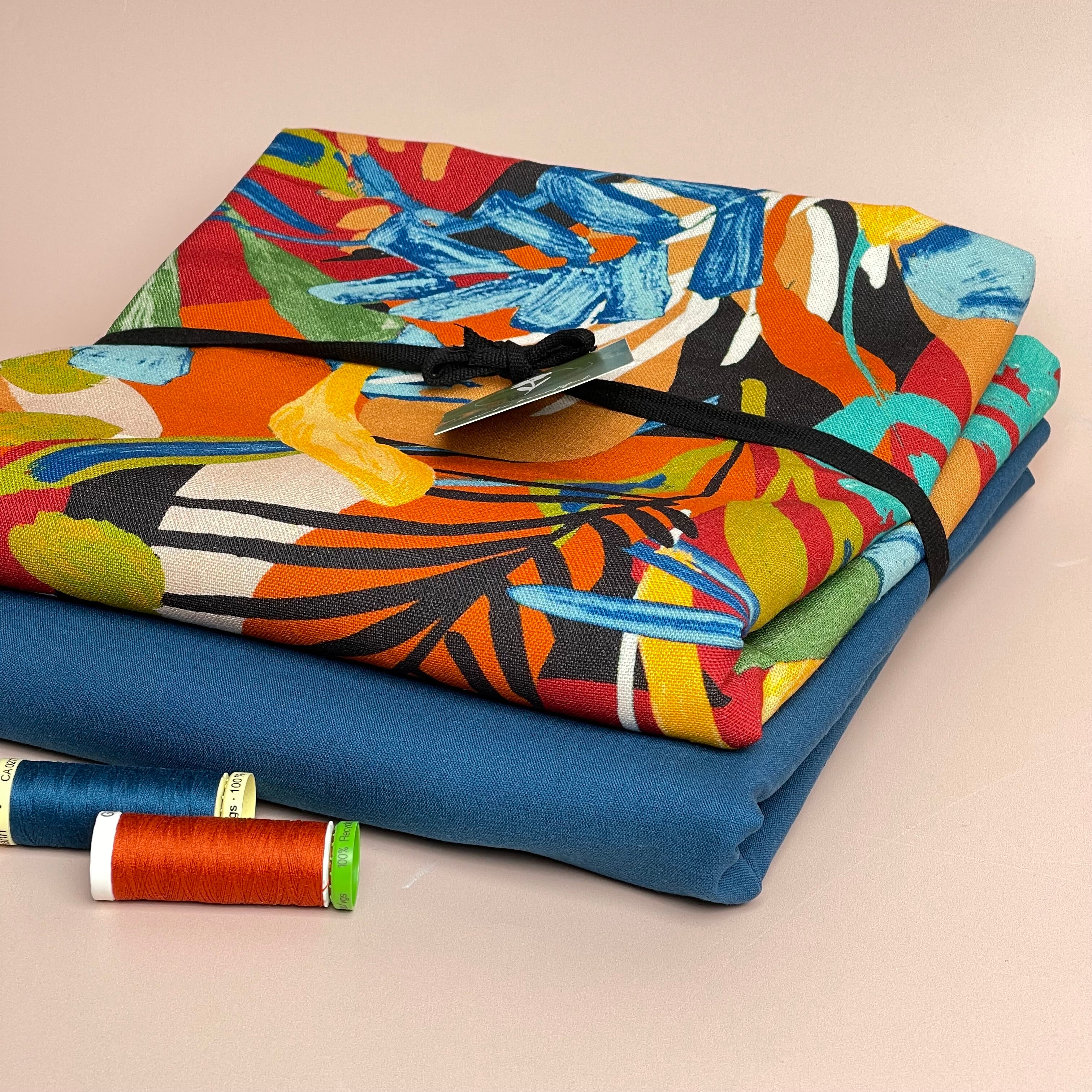 Make an Outfit Colour Bundle - Tropical Forest Viscose Linen with Moroccan Sorona Linen