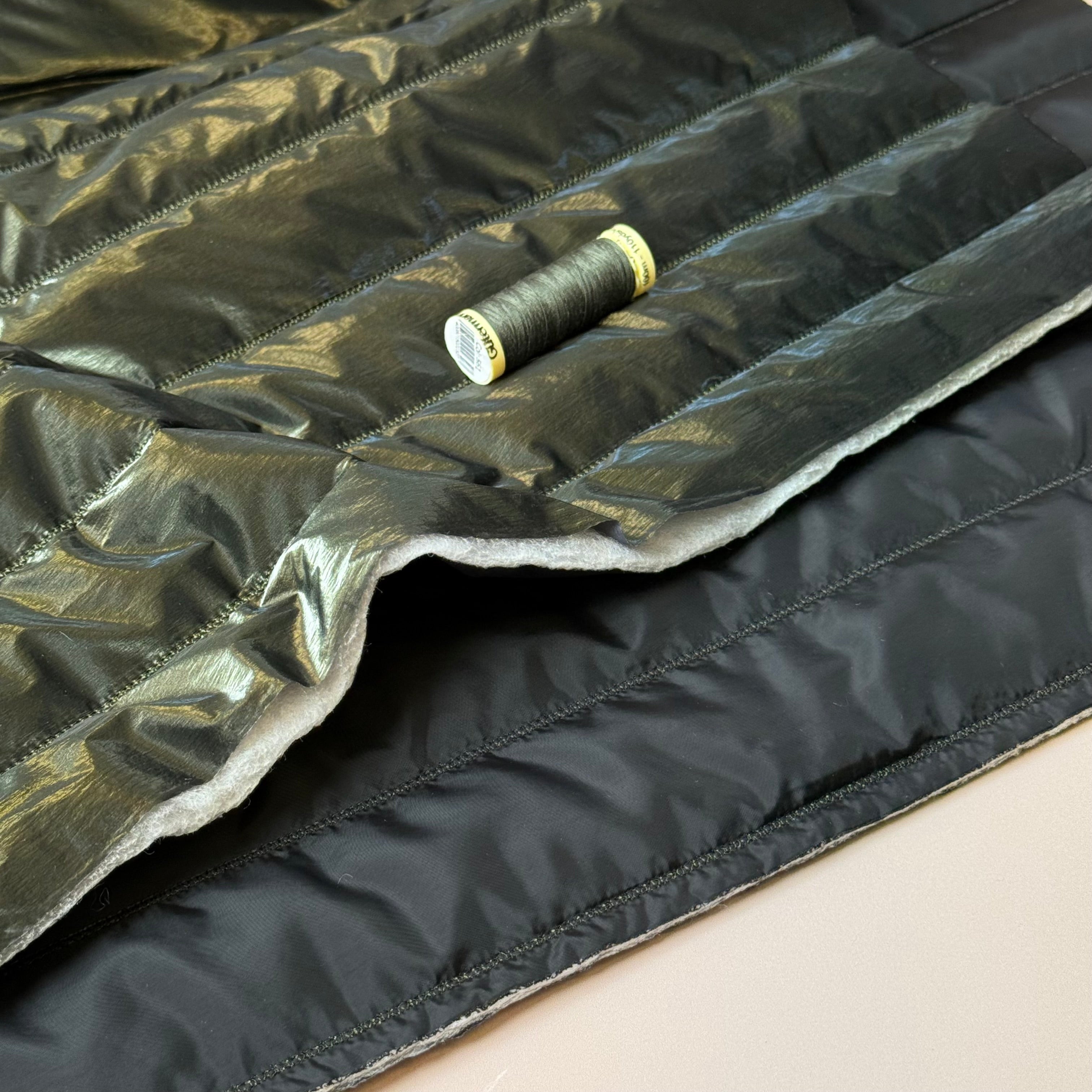 Dark Olive Quilted Puffer Fabric