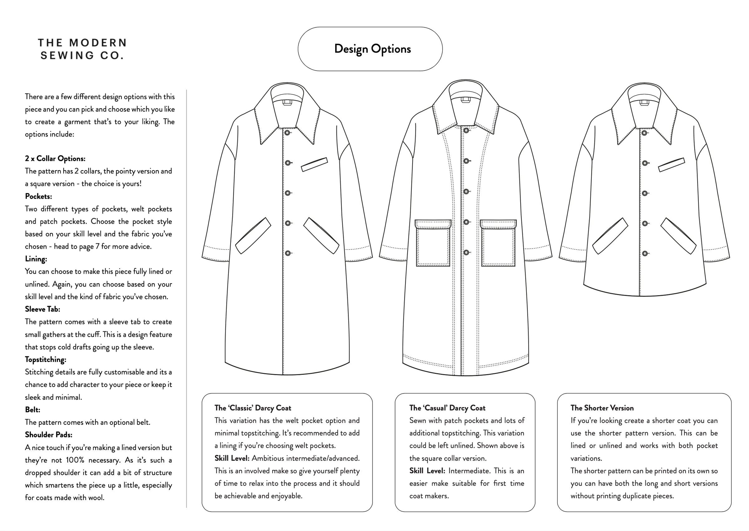 The Modern Sewing Co - Darcy Coat Pattern