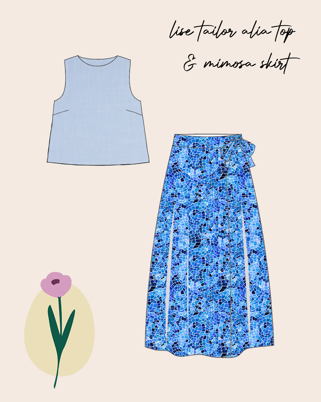 Adventure - Mosaics Viscose in Blue