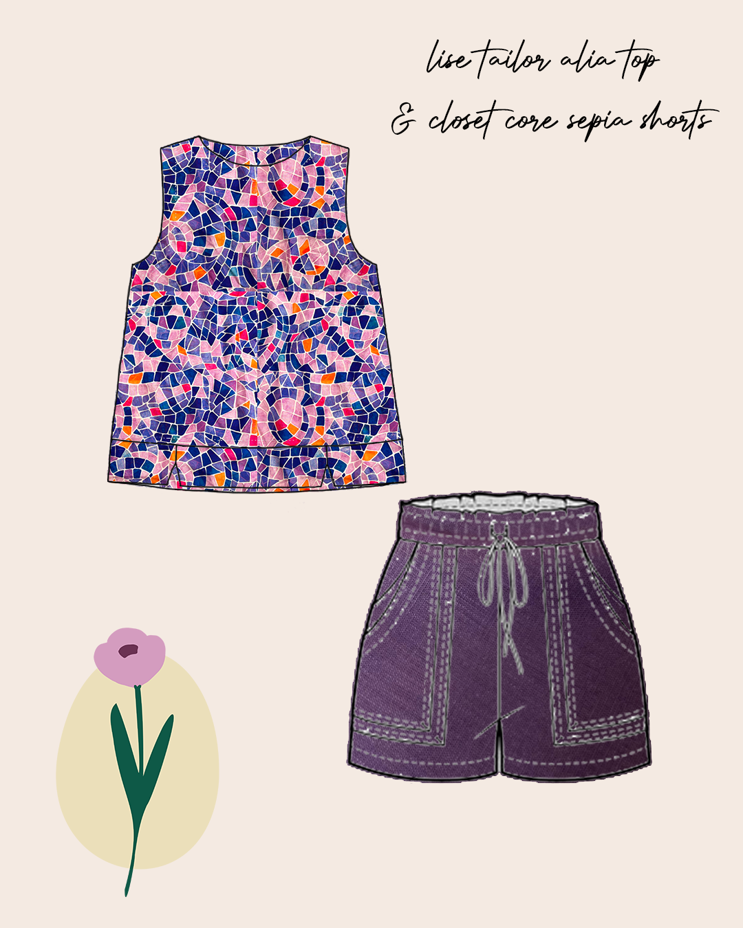 Adventure - Mosaics Viscose in Lavender