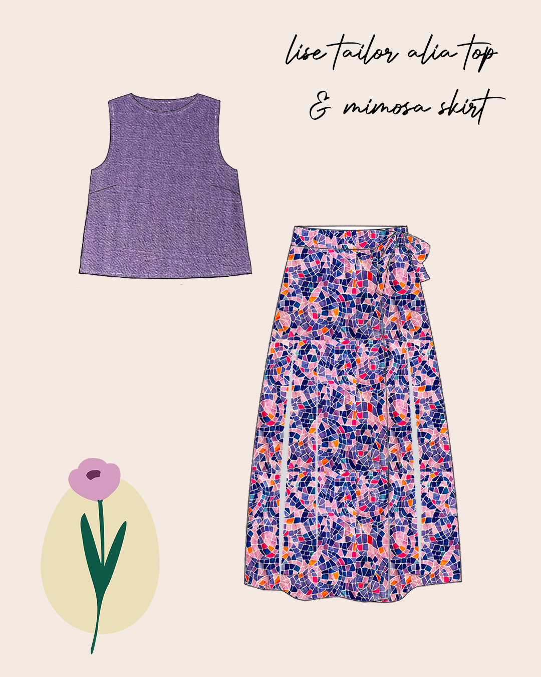 Adventure - Mosaics Viscose in Lavender