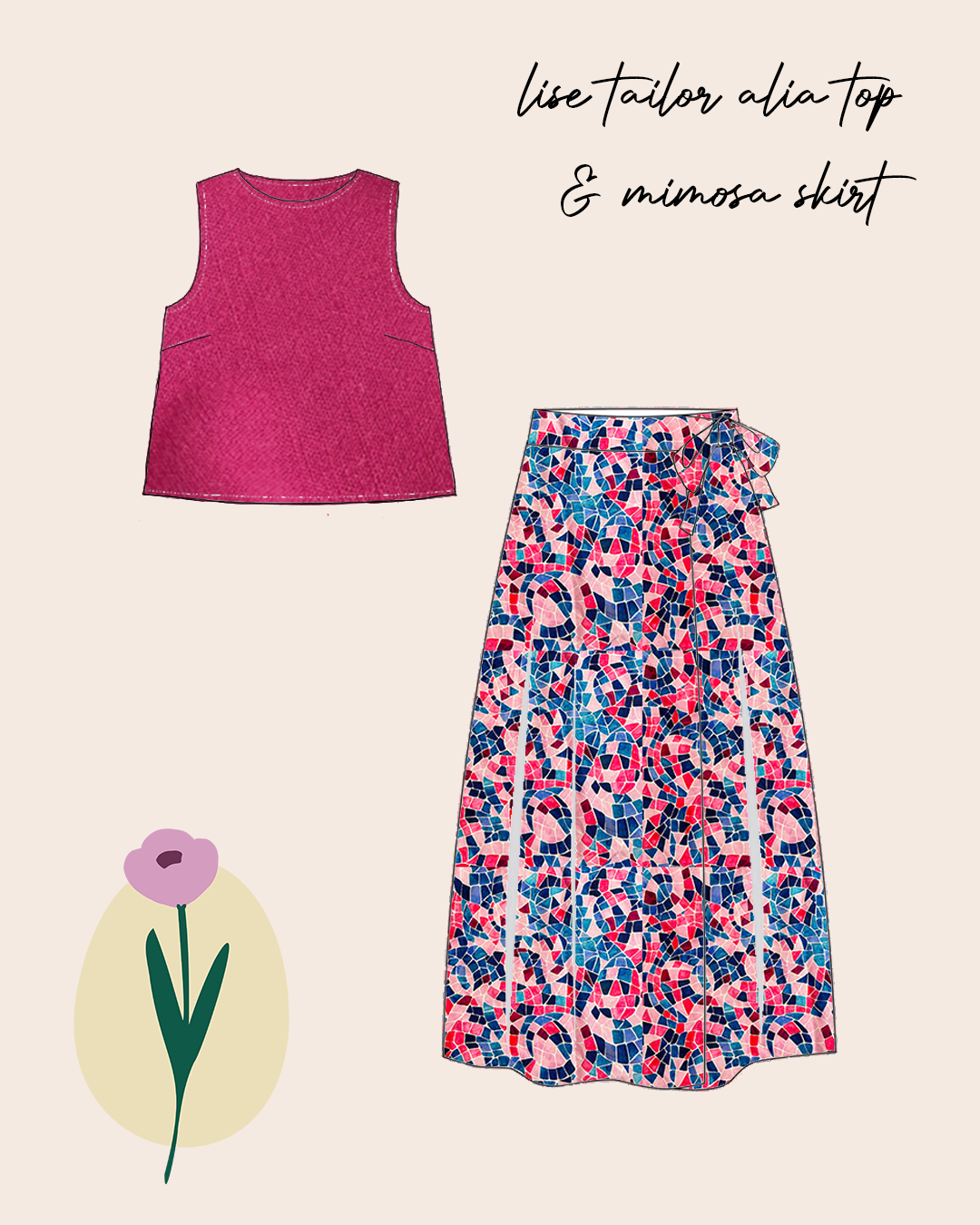 Adventure - Mosaics Viscose in Light Pink