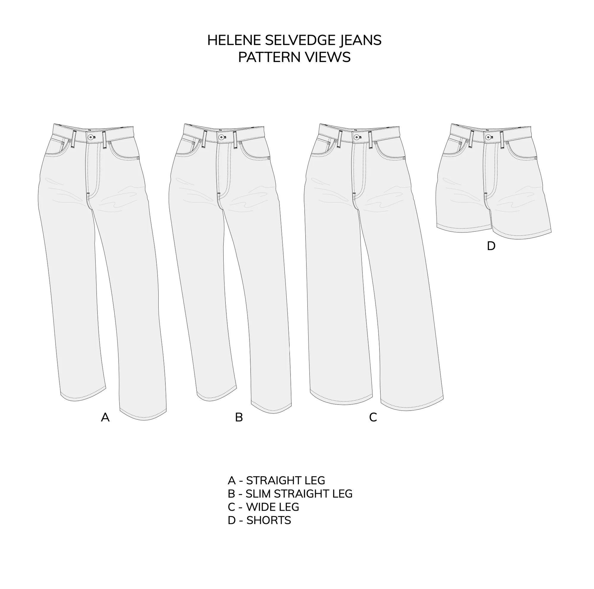 Anna Allen - Helene Jeans Pattern (sizes 0-22 and 14-32)