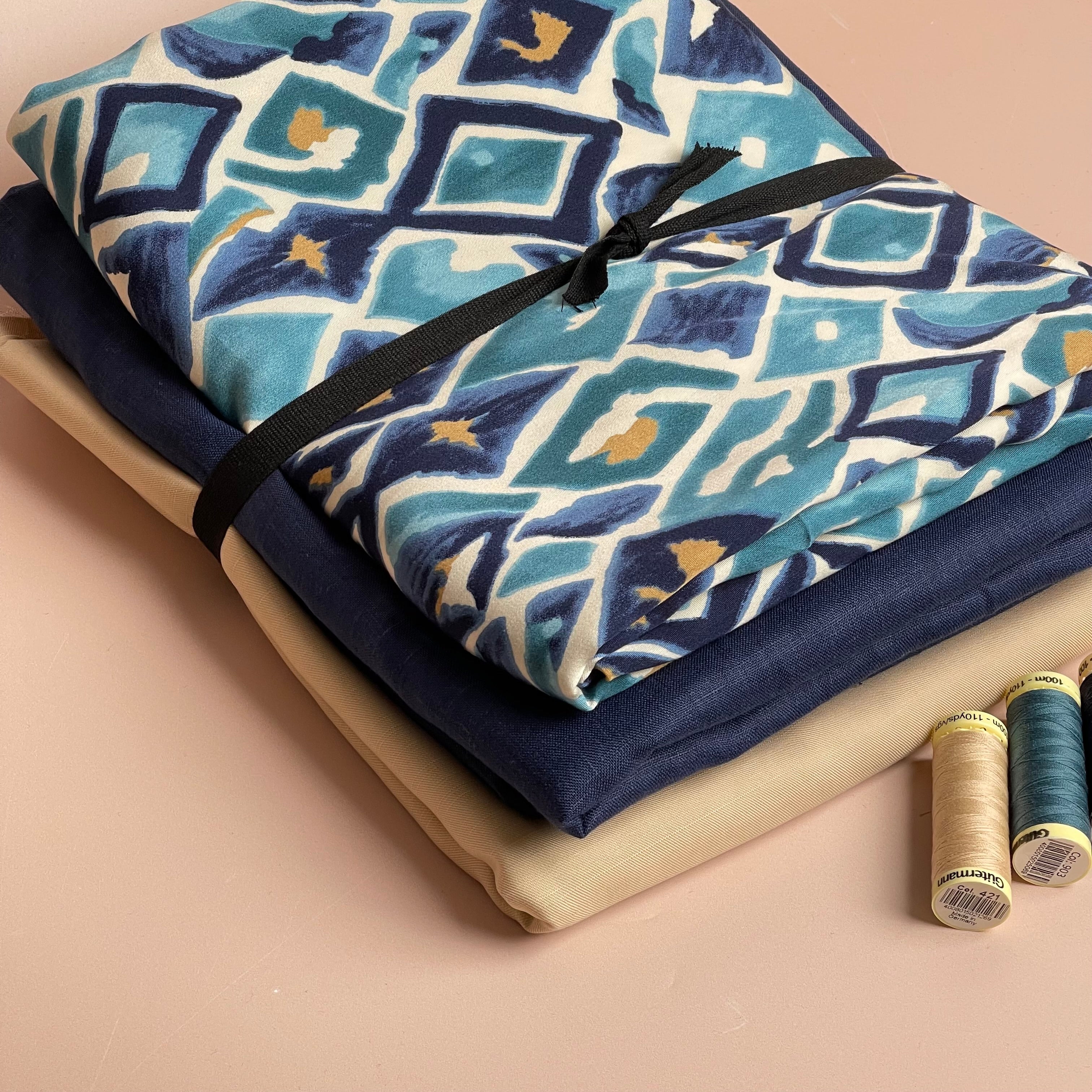Make an Outfit Colour Bundle - Painted Diamond Viscose Sateen and Pure Fine Linen