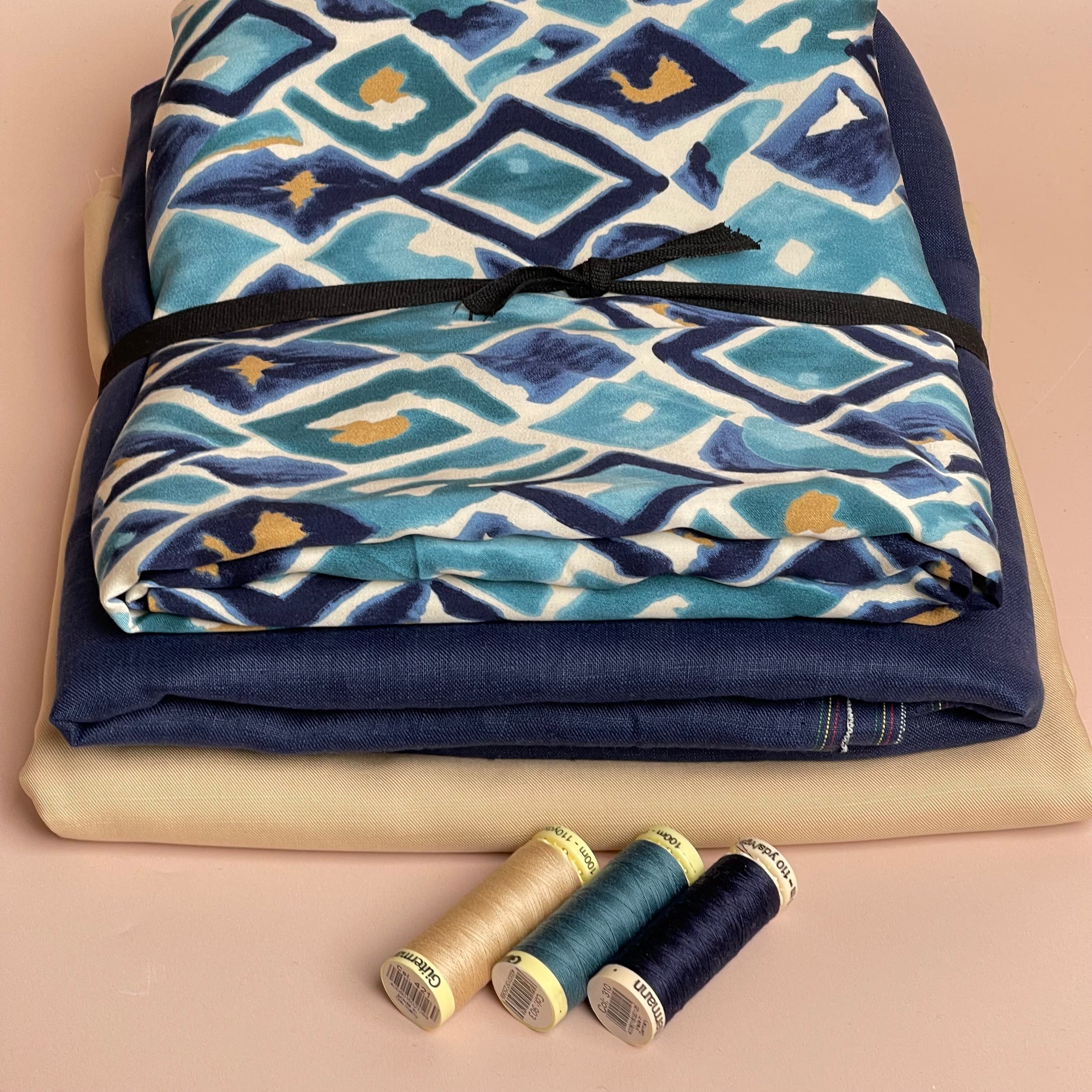 Make an Outfit Colour Bundle - Painted Diamond Viscose Sateen and Pure Fine Linen