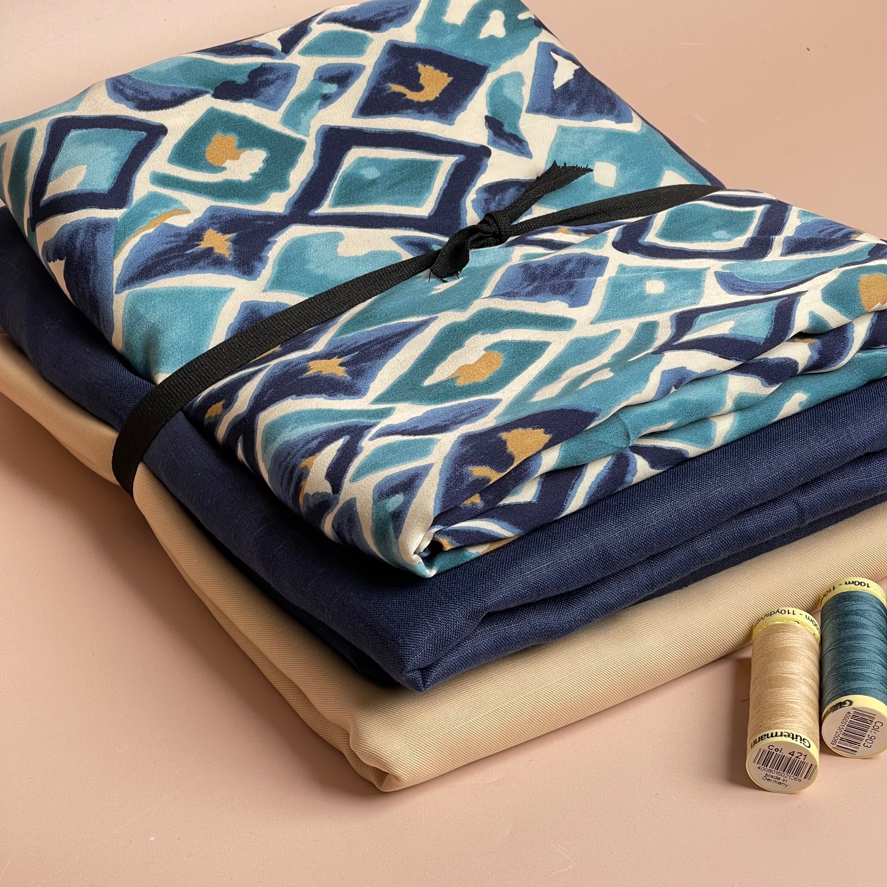 Make an Outfit Colour Bundle - Painted Diamond Viscose Sateen and Pure Fine Linen