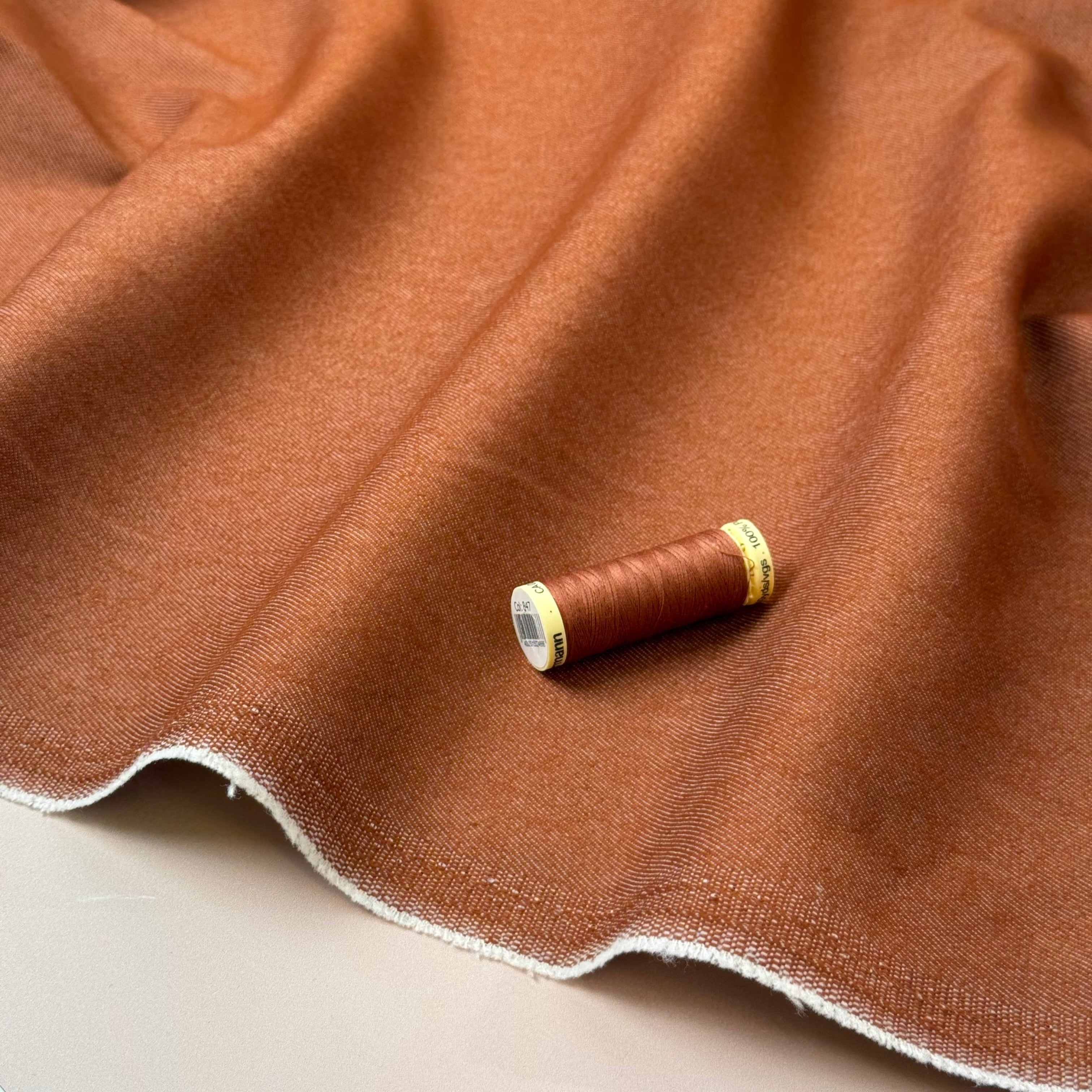 Vintage Stretch Denim in Terracota