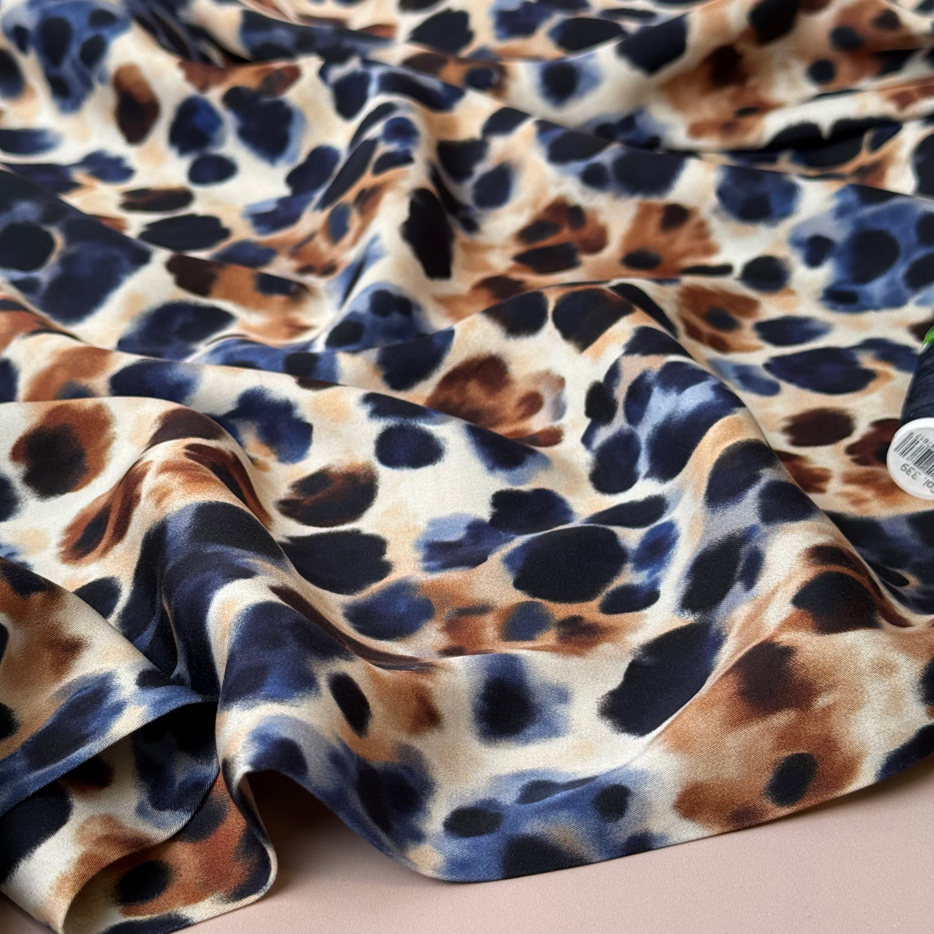 Animal Spots Viscose Sateen Fabric