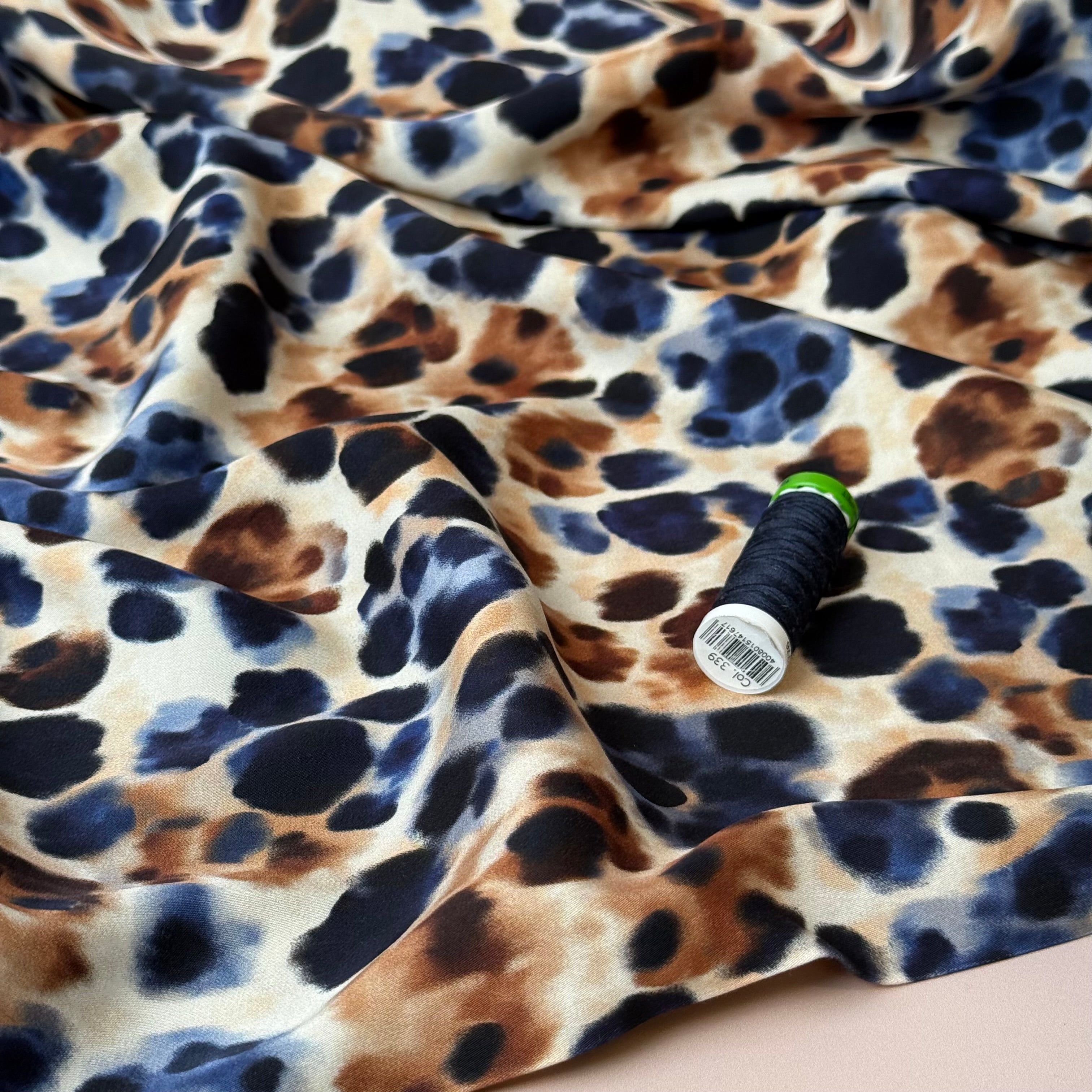 Animal Spots Viscose Sateen Fabric