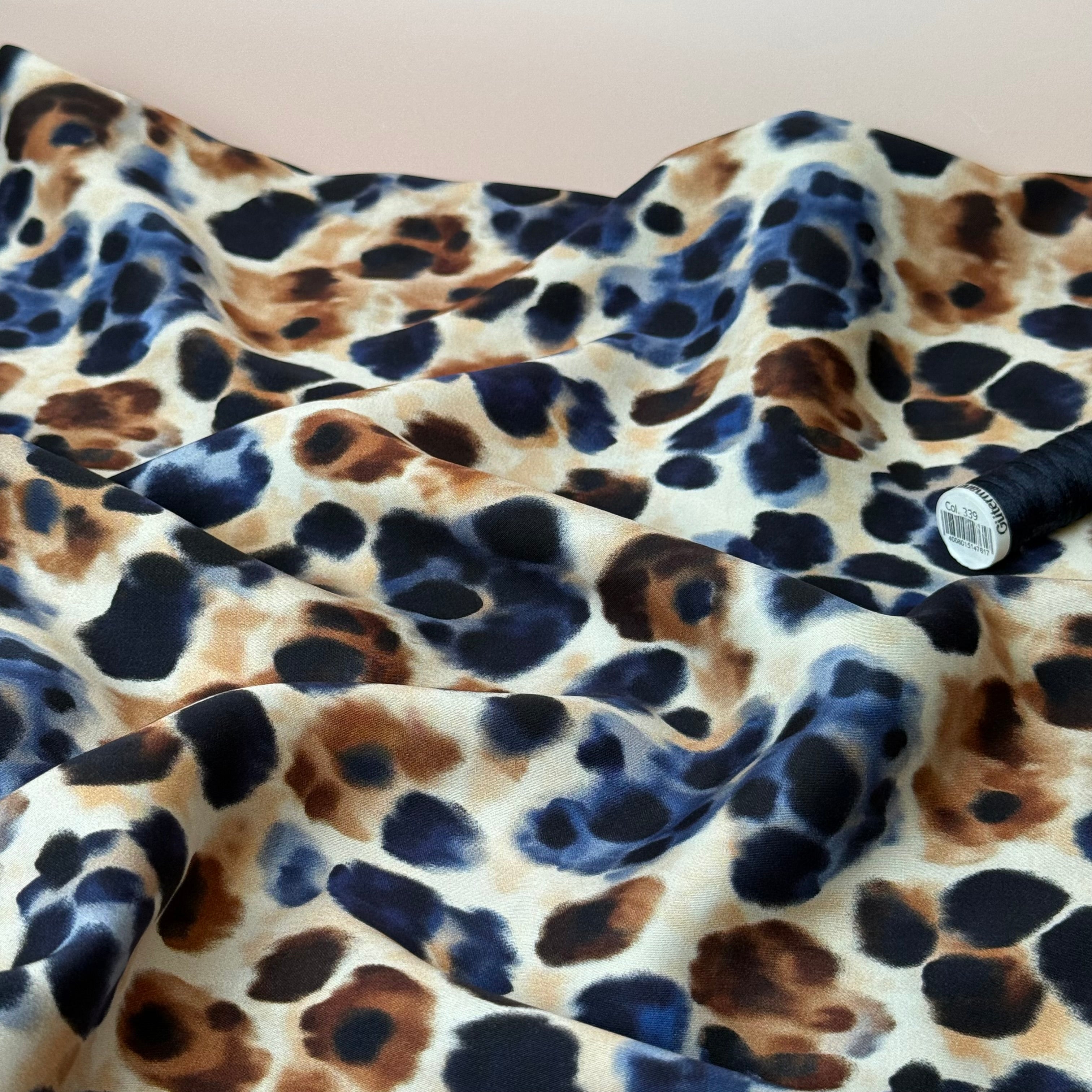Animal Spots Viscose Sateen Fabric