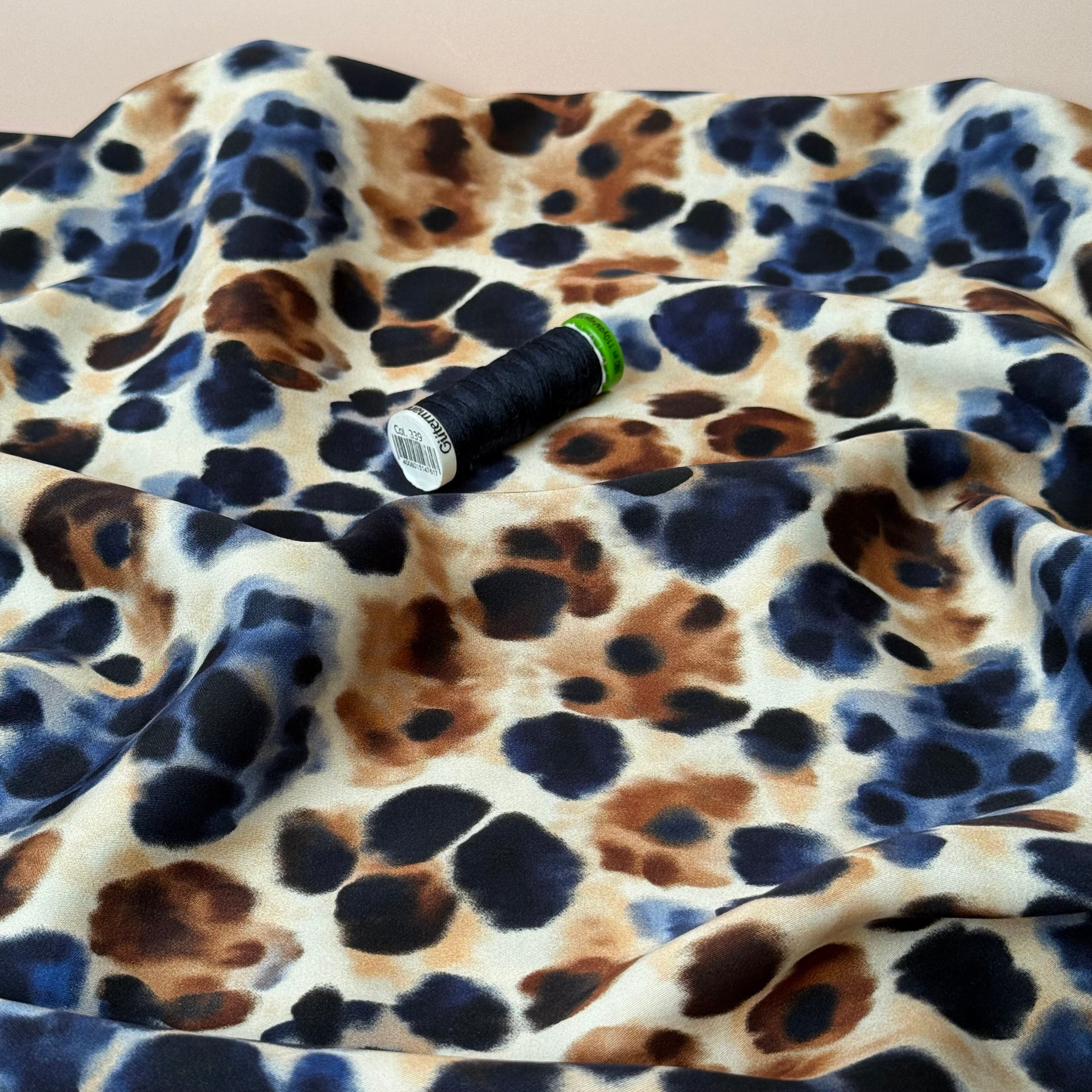 Animal Spots Viscose Sateen Fabric