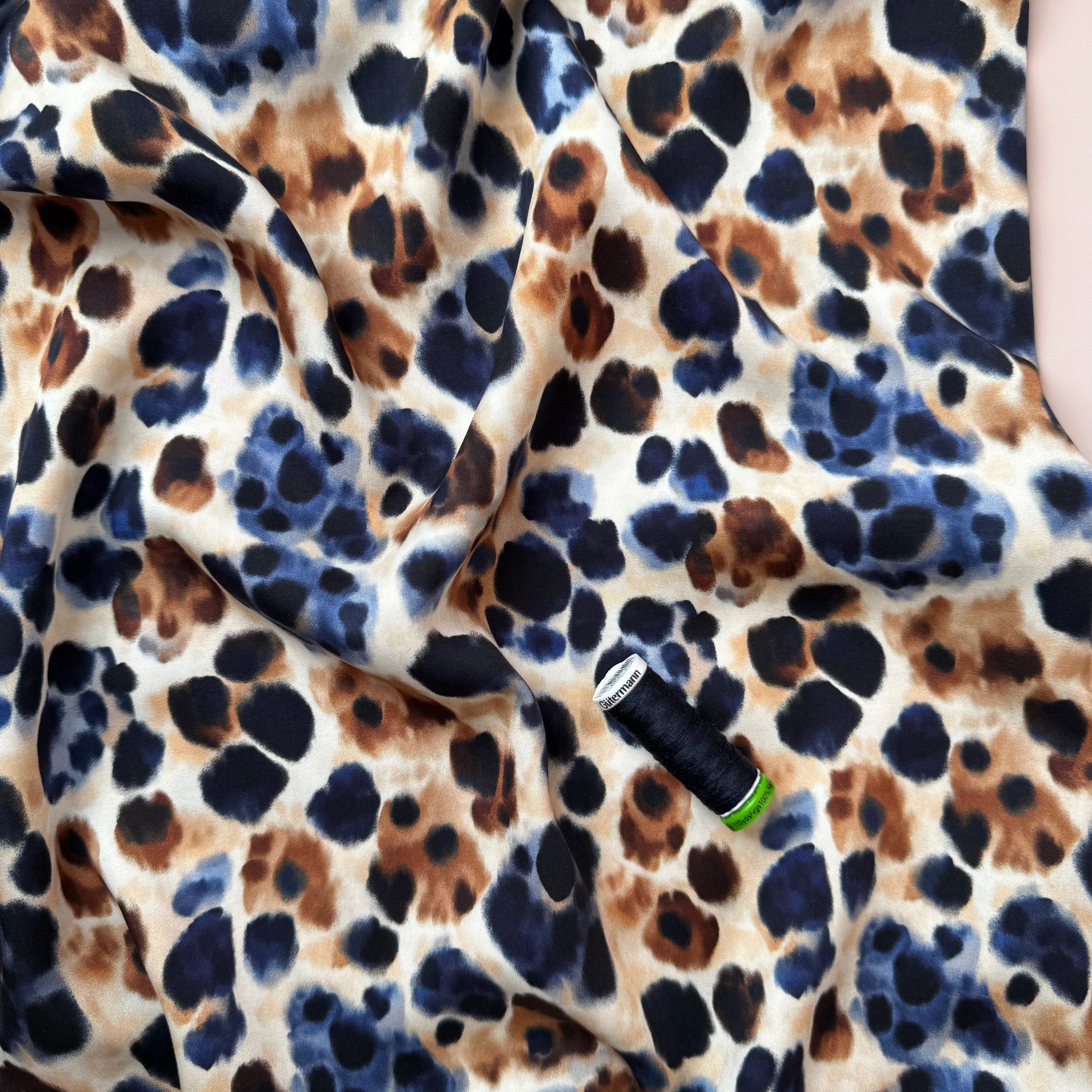 Animal Spots Viscose Sateen Fabric